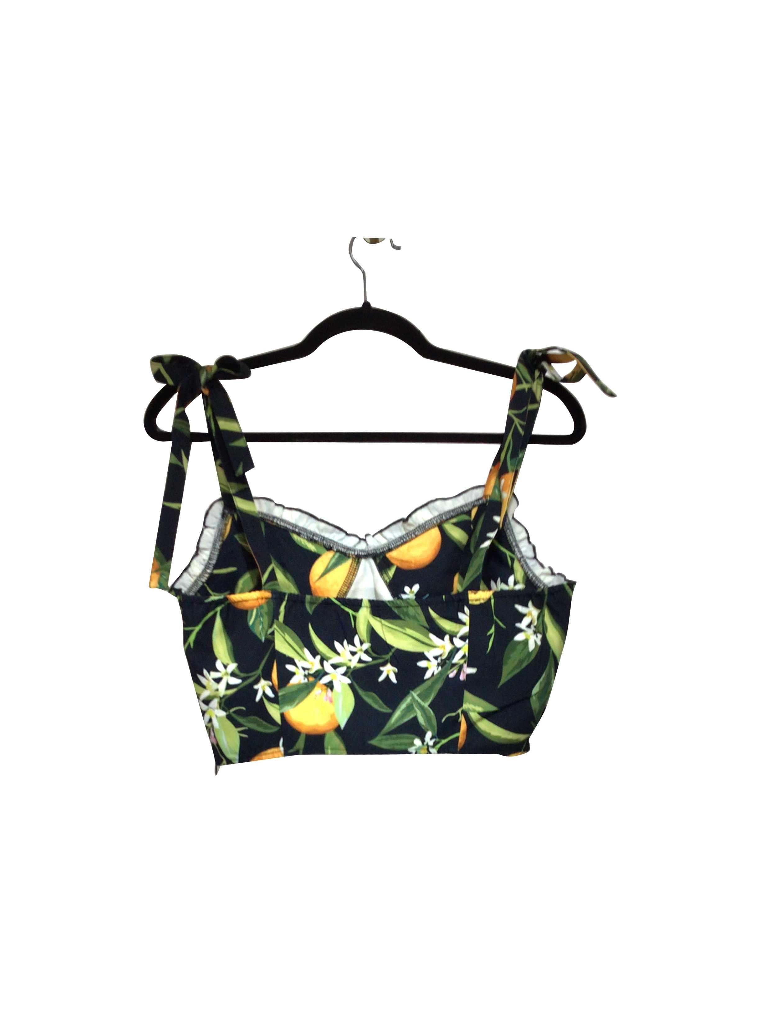 CIDER Stylish Regular Fit Green Crop Top - Size L