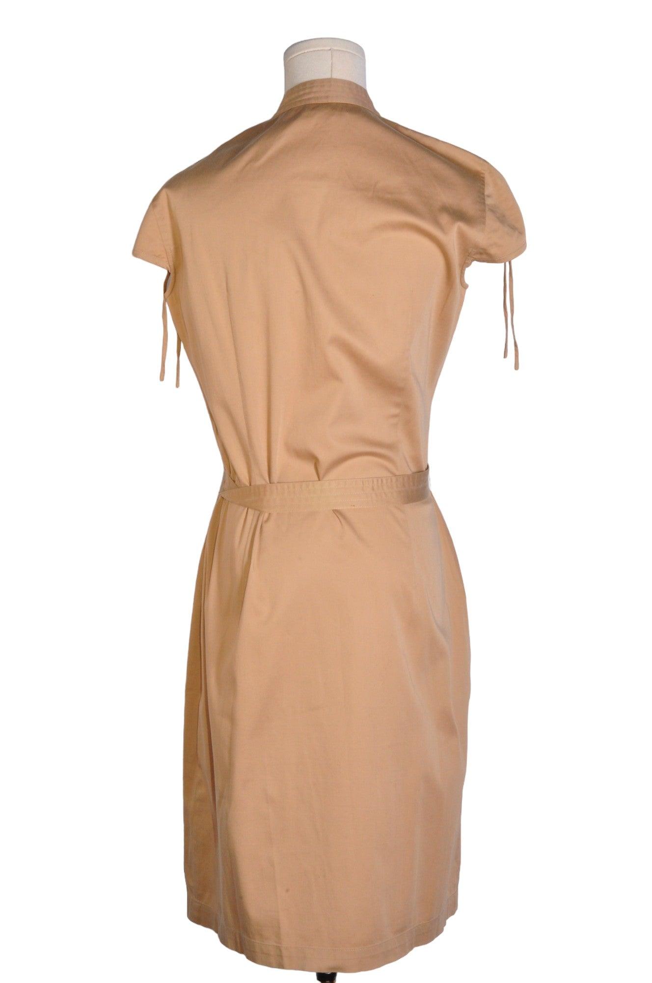 CLUB MONACO Stylish Women's Beige Wrap Dress - Regular Fit, Size S