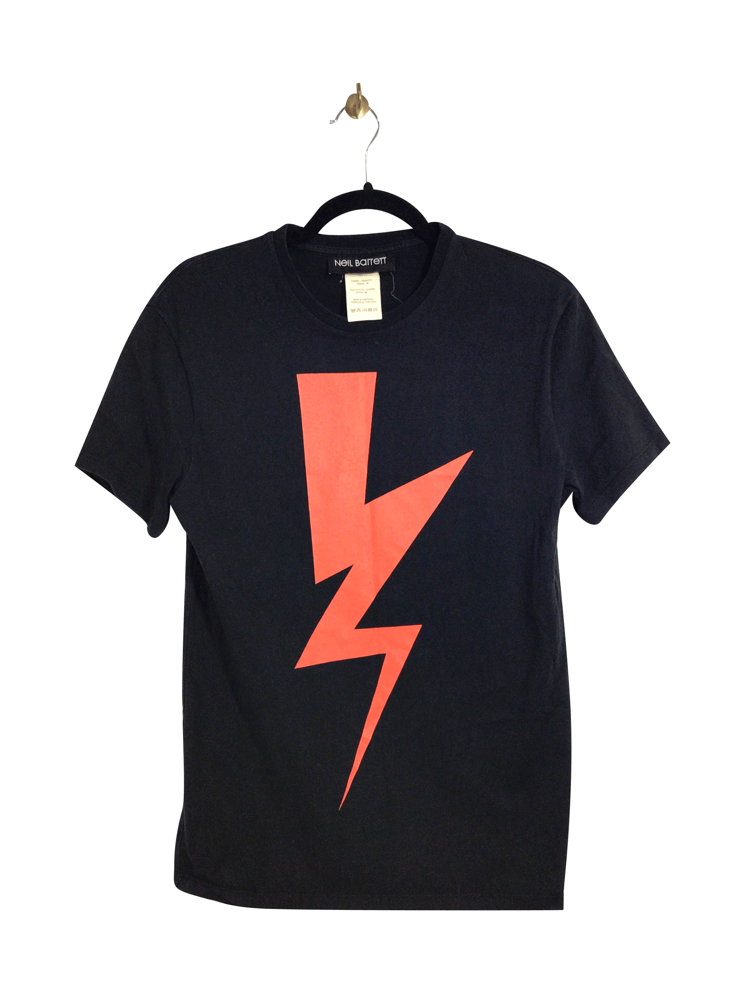 NEIL BARRETT Stylish Men's Regular Fit Black T-Shirt - Size XS