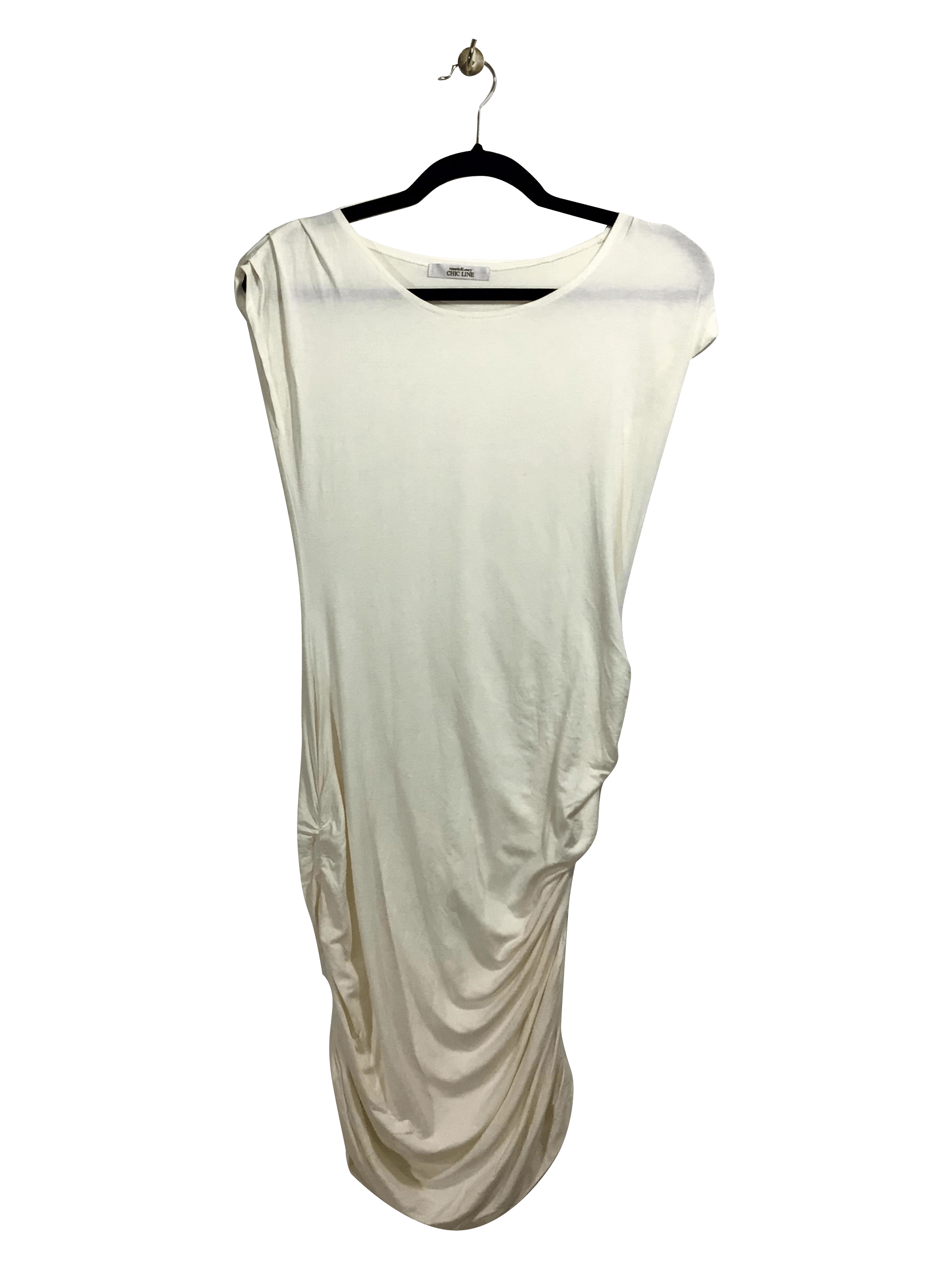 CHIC LINE Stylish Regular Fit White Bodycon Dress - Size S