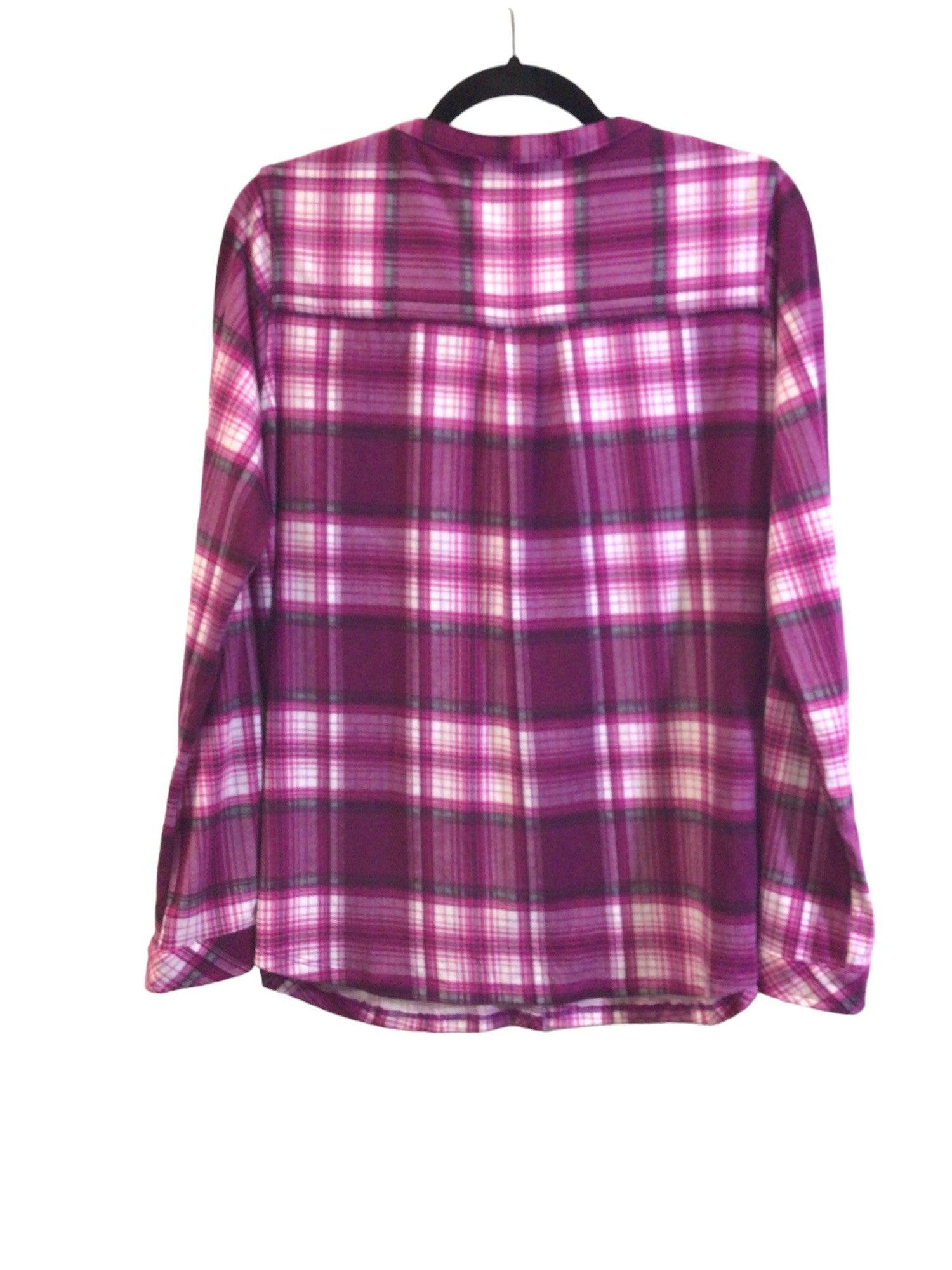 CLASSIC EDITIONS Stylish Women's Purple Button - Down Regular - Fit Tops in Size L