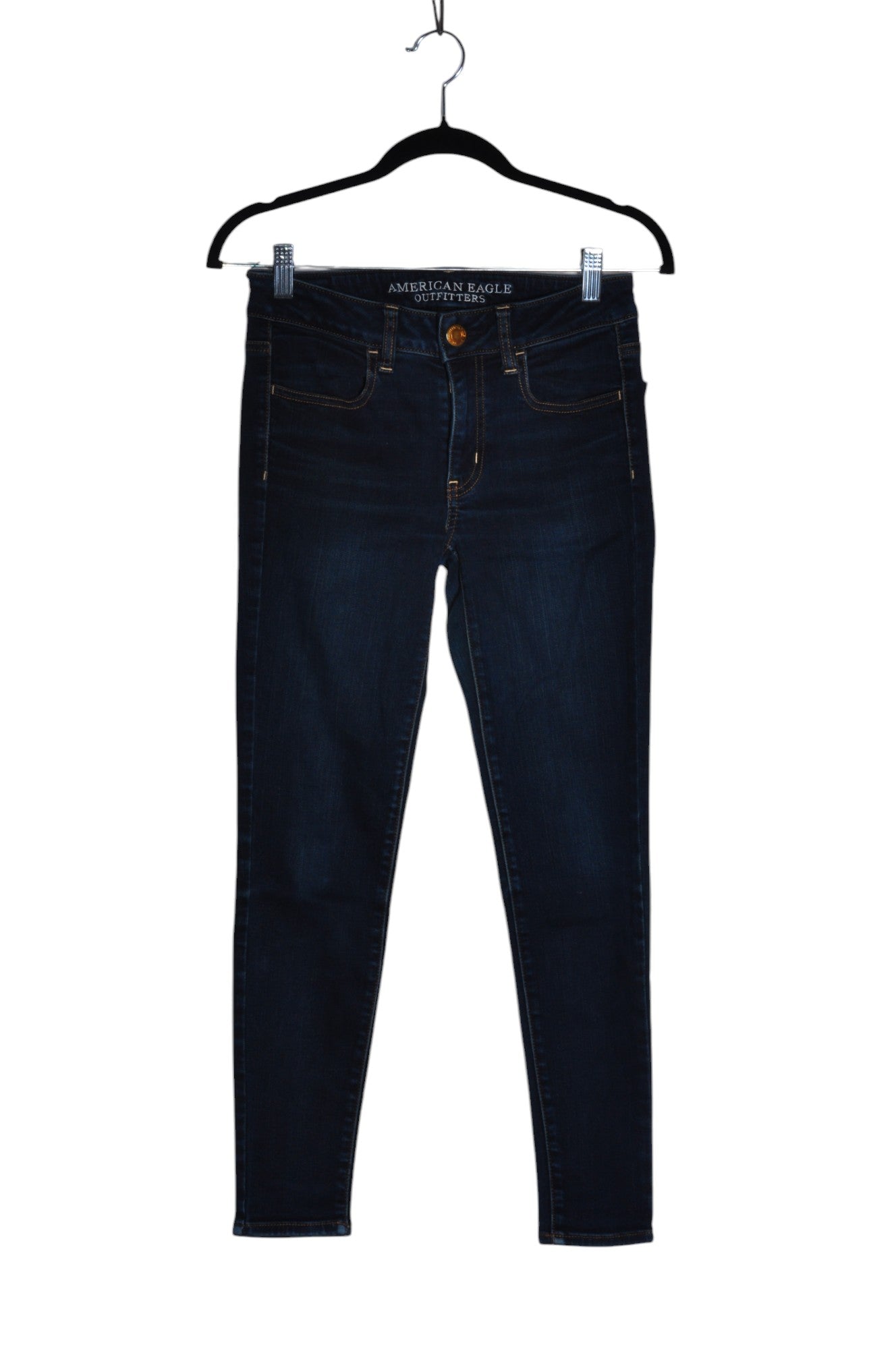 AMERICAN EAGLE Stylish Women's Blue Regular Fit Straight-Legged Jeans - Size 2