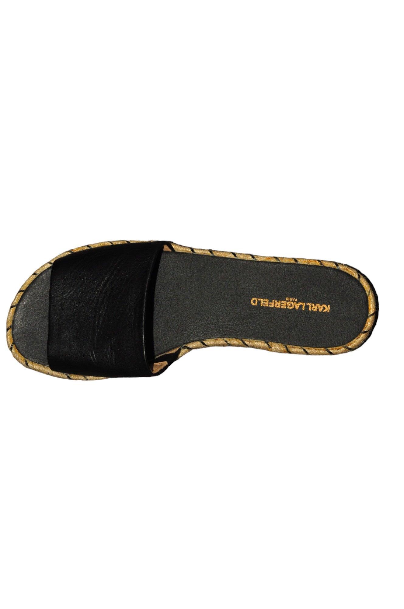 Stylish KARL LAGERFELD Women's Black Regular-Fit Sandals - Size 11