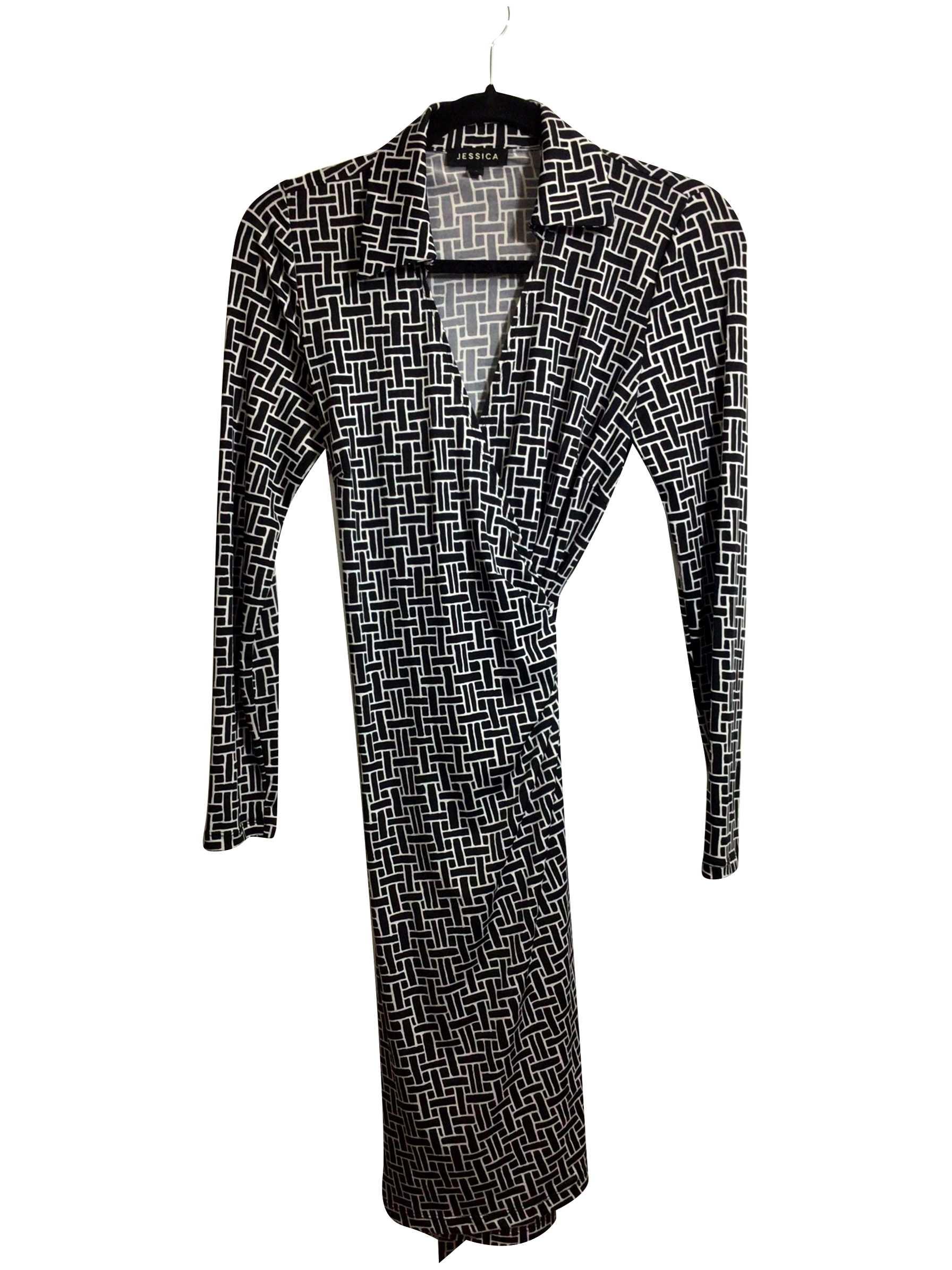 Gorgeous Second - Hand JESSICA Regular Fit Ankle - Length Black Wrap Dress - Size 6