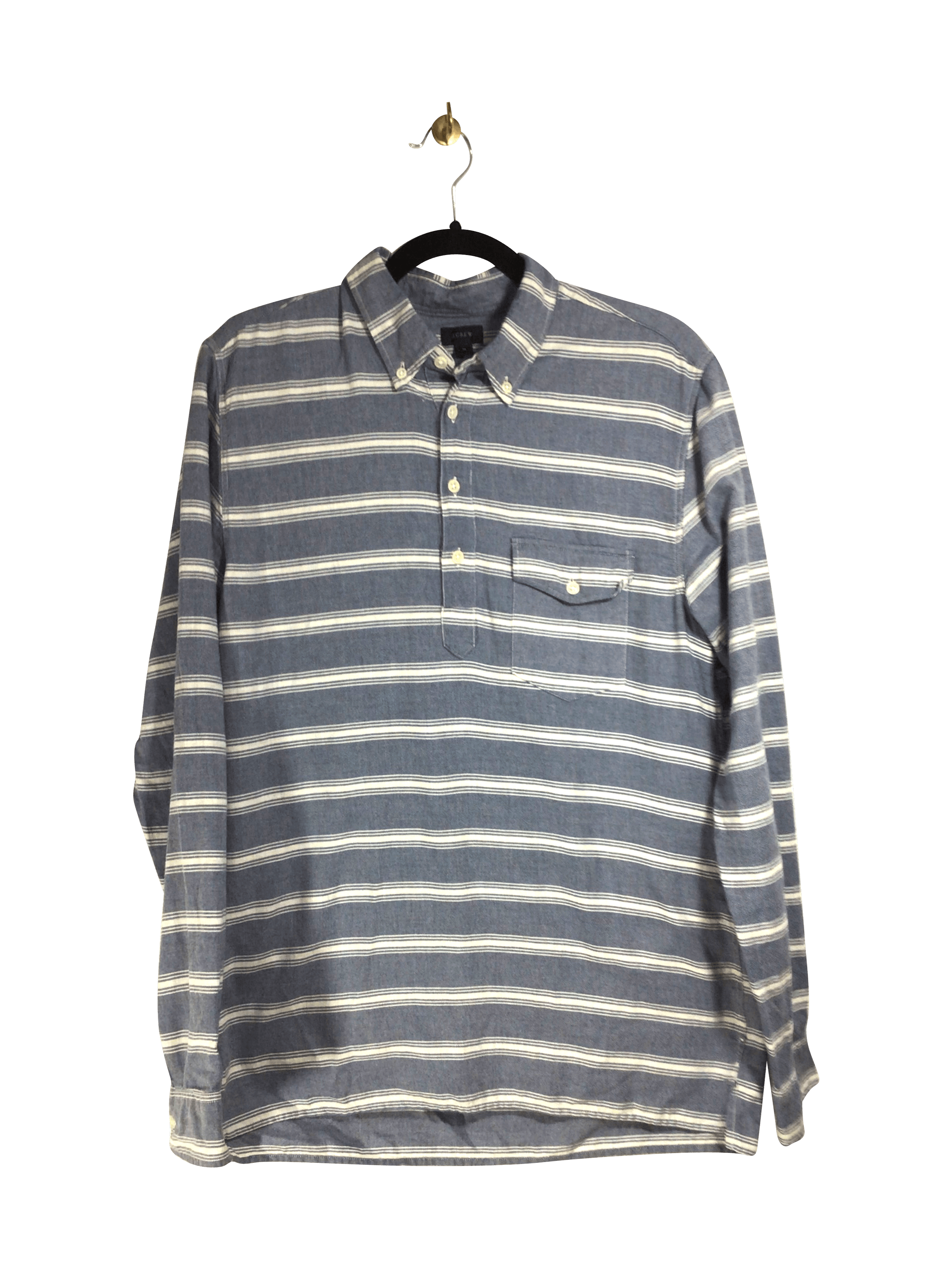 J. CREW Men's Stylish Regular-Fit Blue Long-Sleeve T-Shirt - Size M