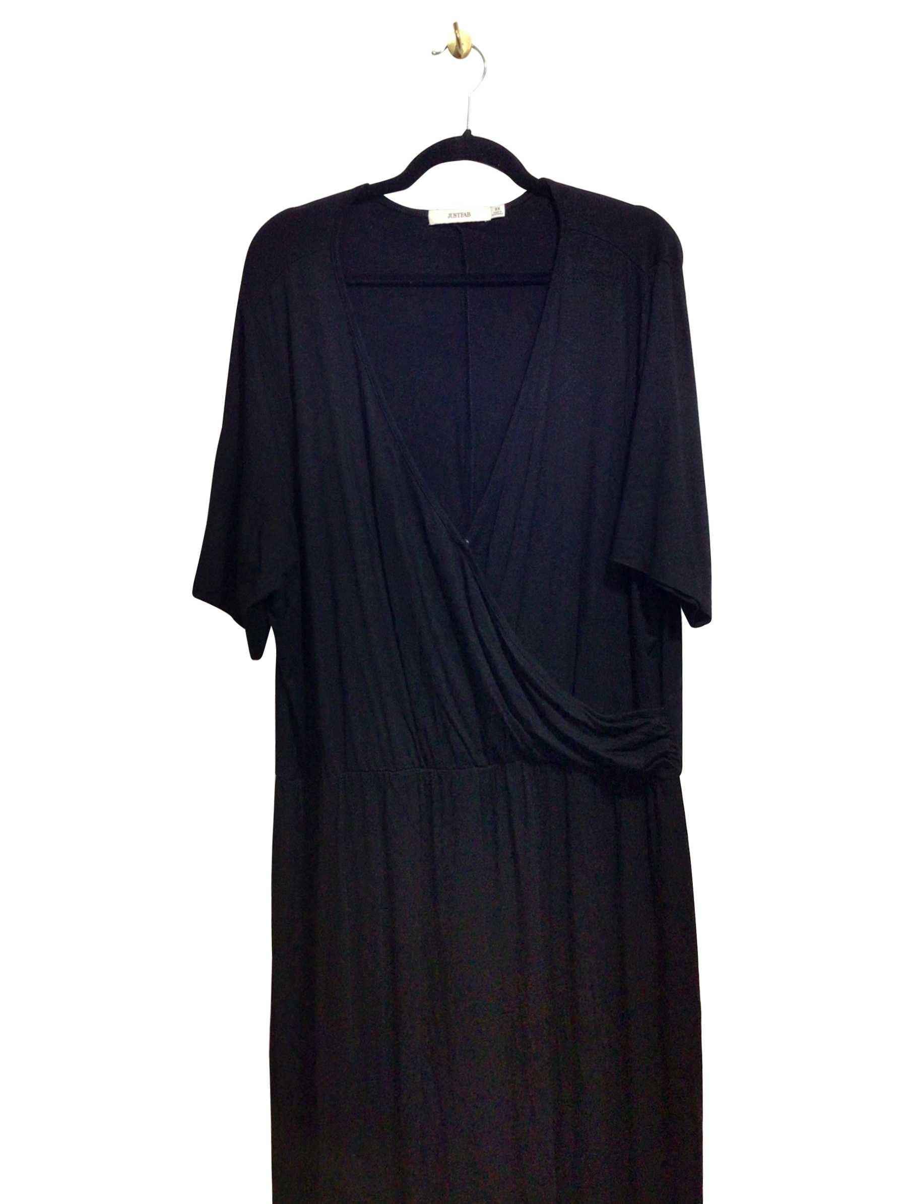 JUSTFAB Stylish Regular Fit Black Midi Dress - Size 3X