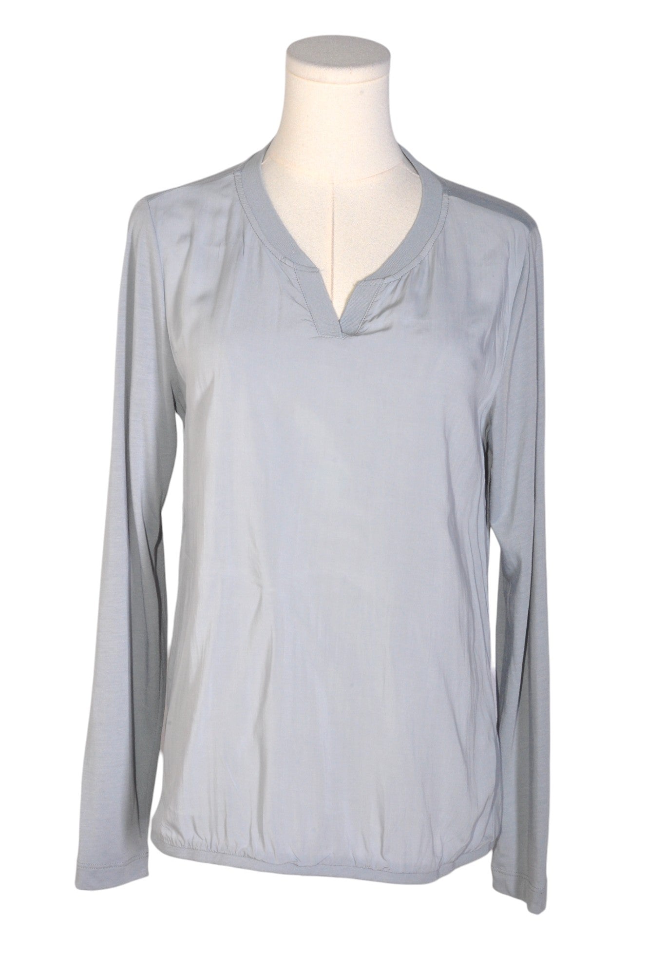 Stylish SANDWICH Gray Regular Fit Women's Long Sleeve V-Neck T-Shirt - Size L