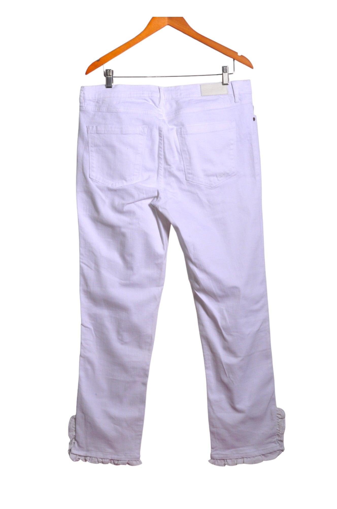 KARL LAGERFELD Stylish Women's White Regular-Fit Straight-Legged Jeans - Size 14