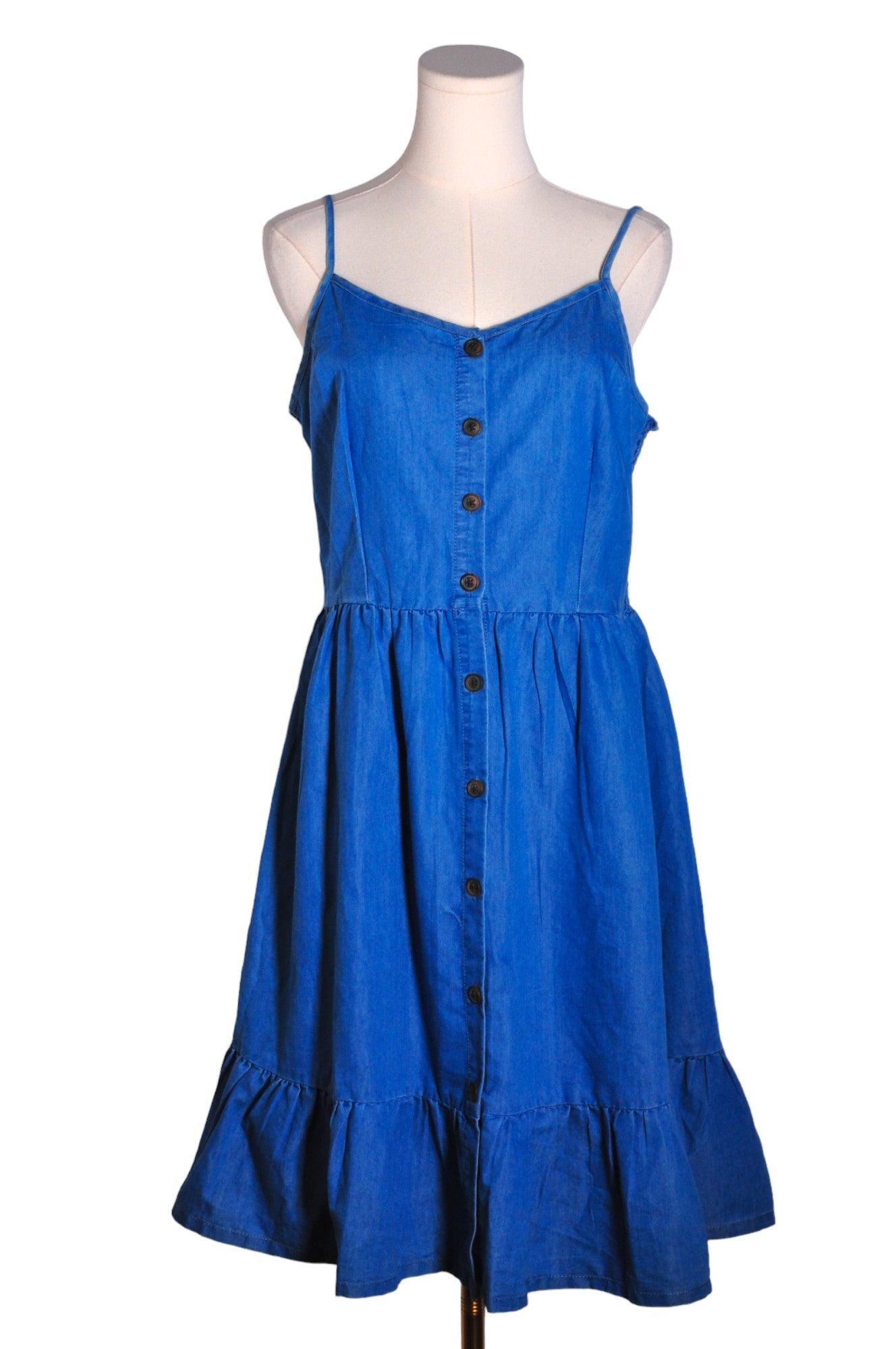 JAPNA Stylish Women's Blue Regular Fit & Flare Dress - Size L