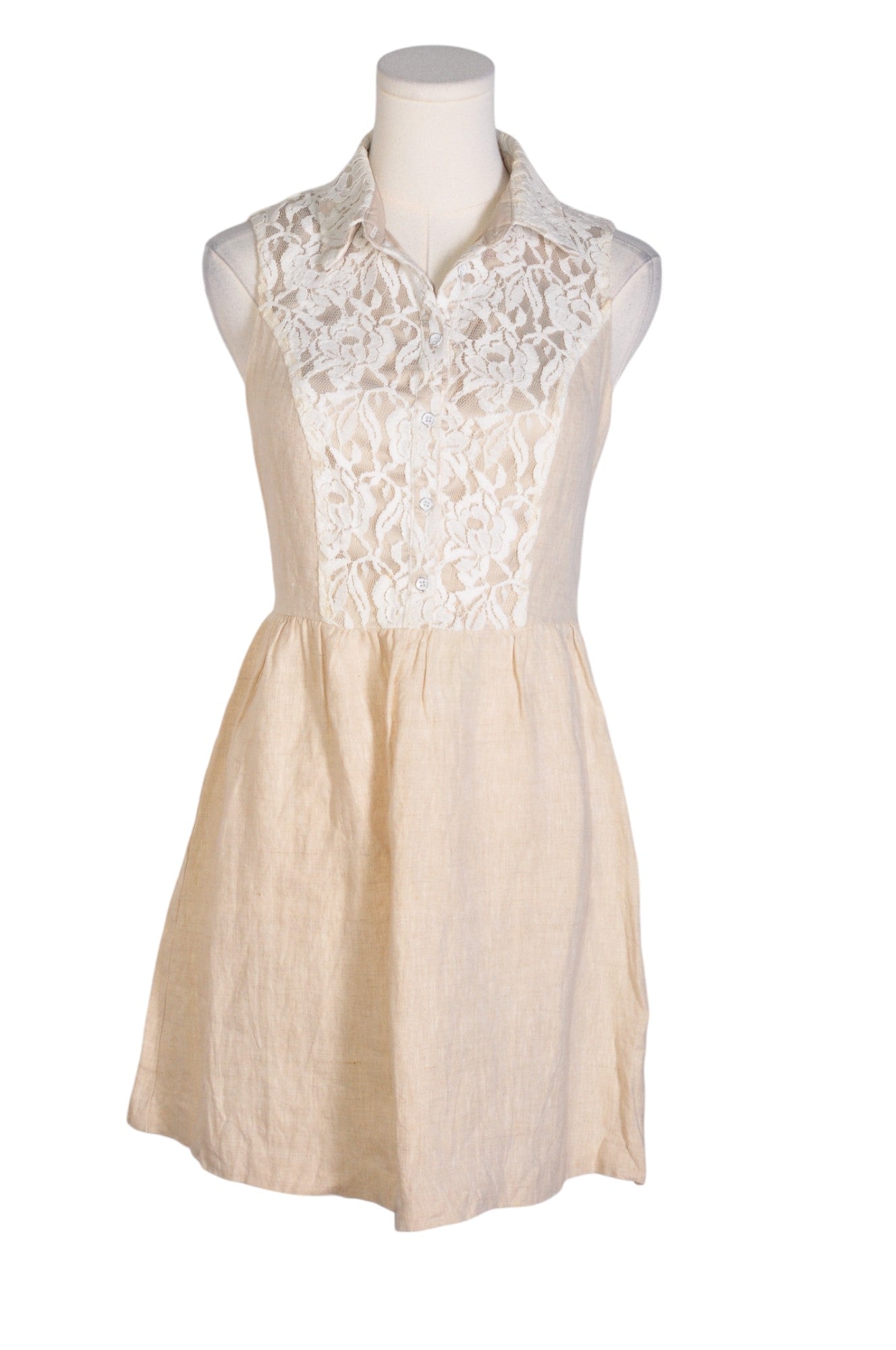 KENSIE Stylish Women's Beige A-Line Regular Fit Dress - Size S