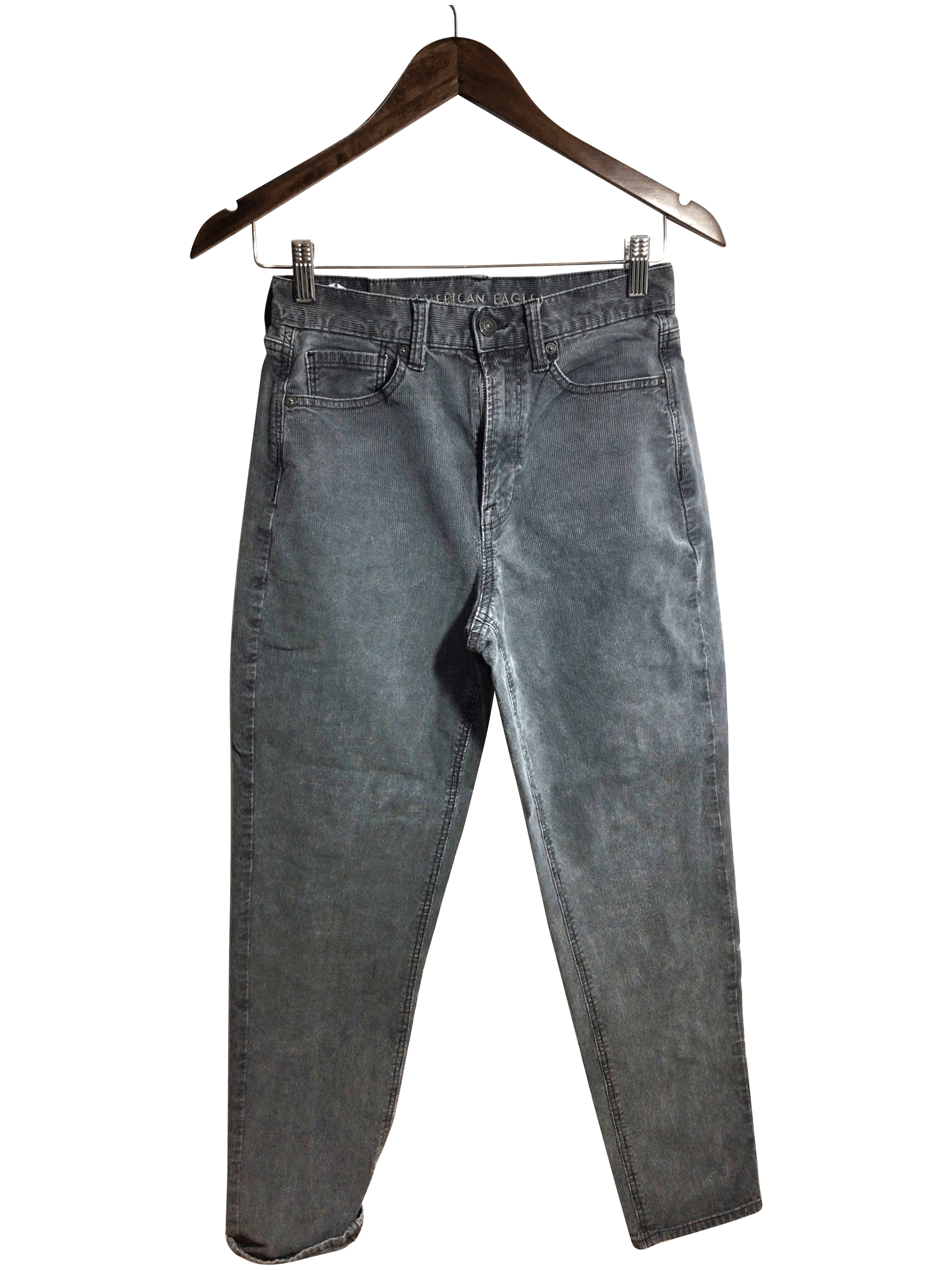 Stylish AMERICAN EAGLE Women's Gray Regular Fit Straight-Legged Jeans Size 2