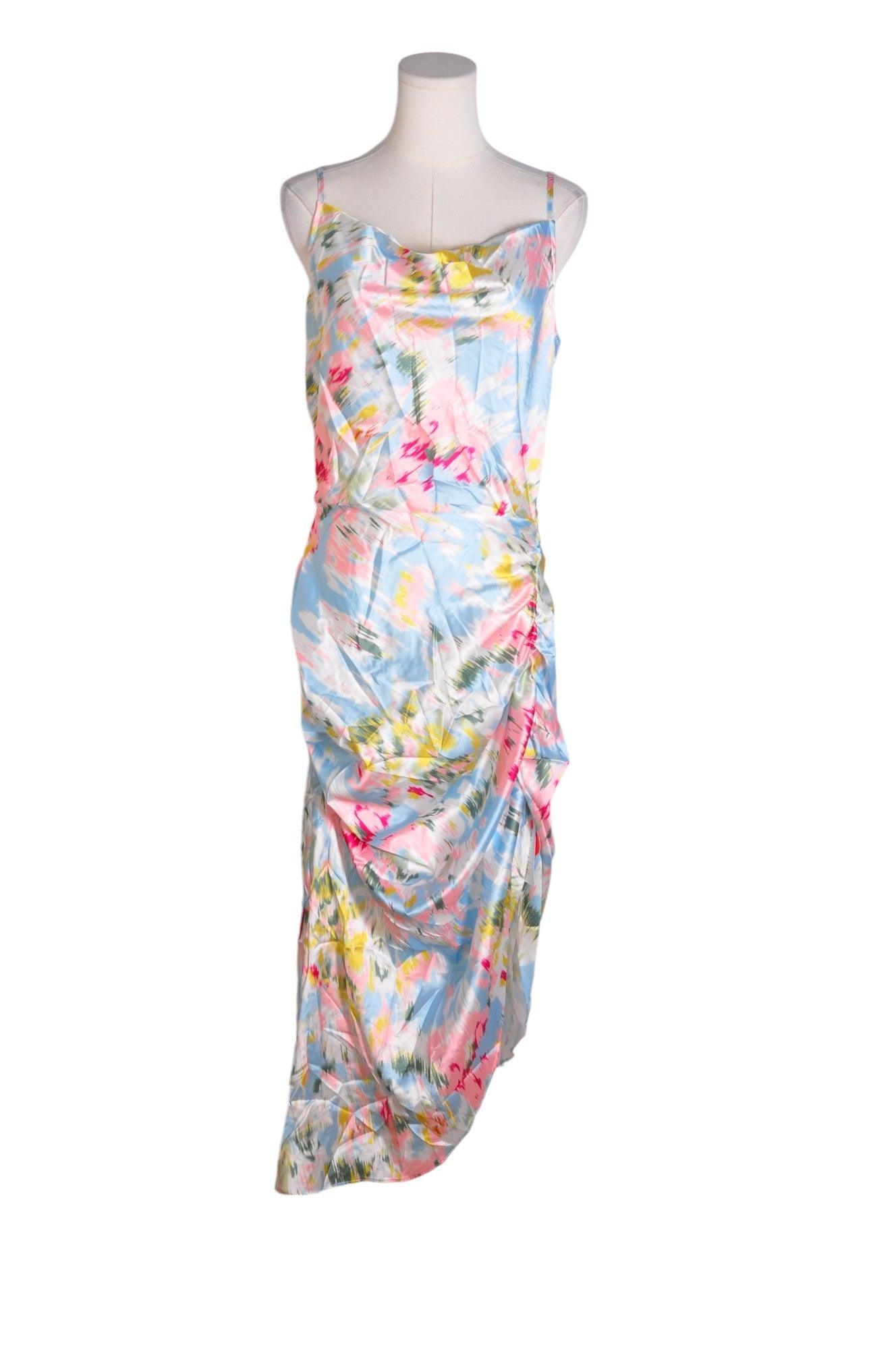 CIDER Women's Stunning Blue Regular Fit High Low Dress - Size L