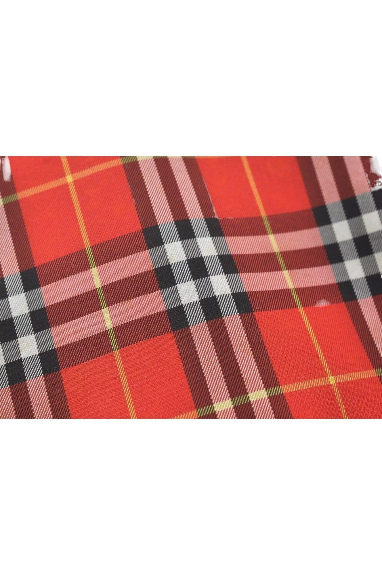 Burberry BLUE LABEL Iconic Check Pattern Red Nylon Leather Shoulder Tote Bag 9373K