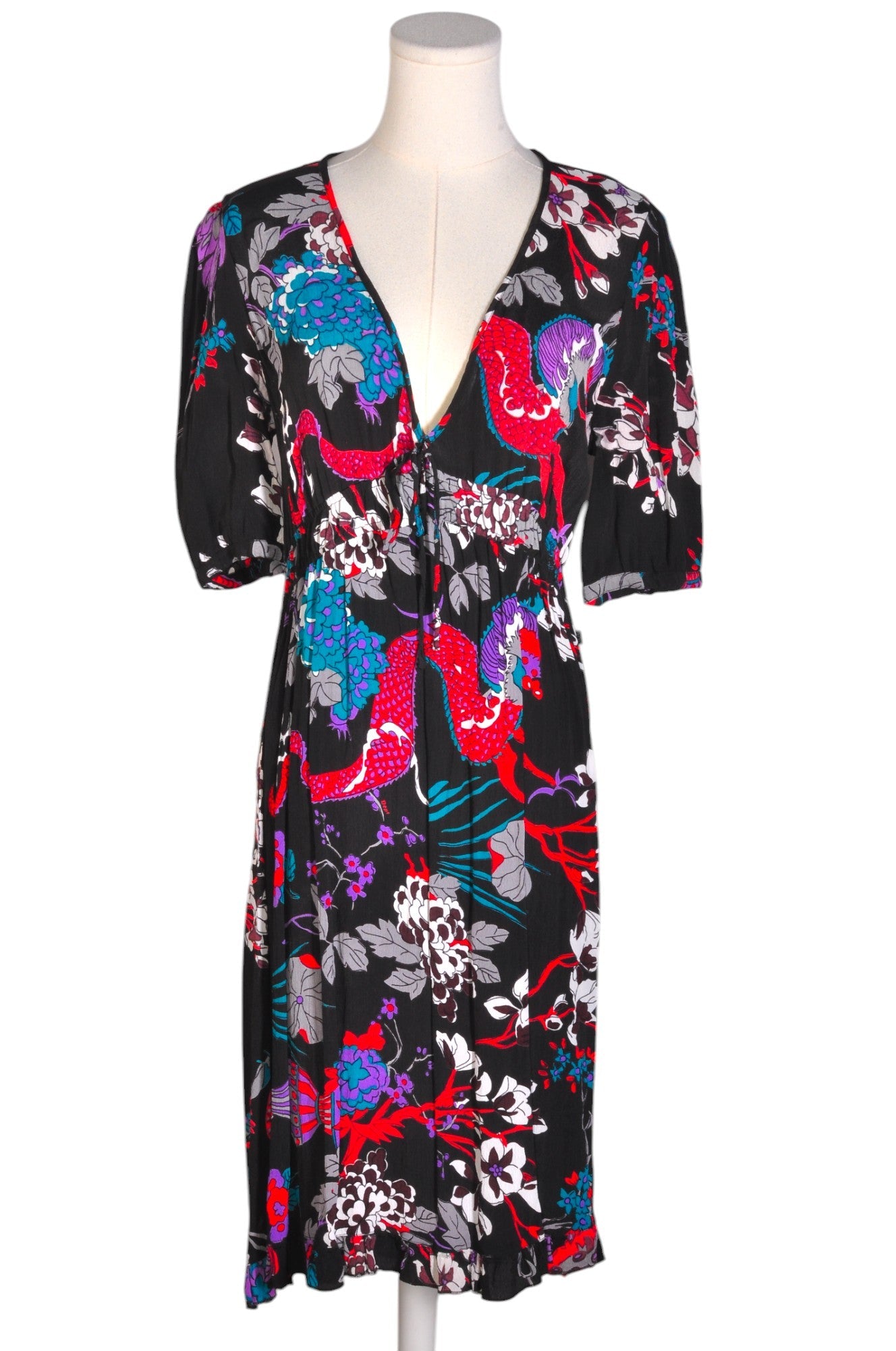 DEX Stylish Women's Black Regular Fit & Flare Dress - Size L