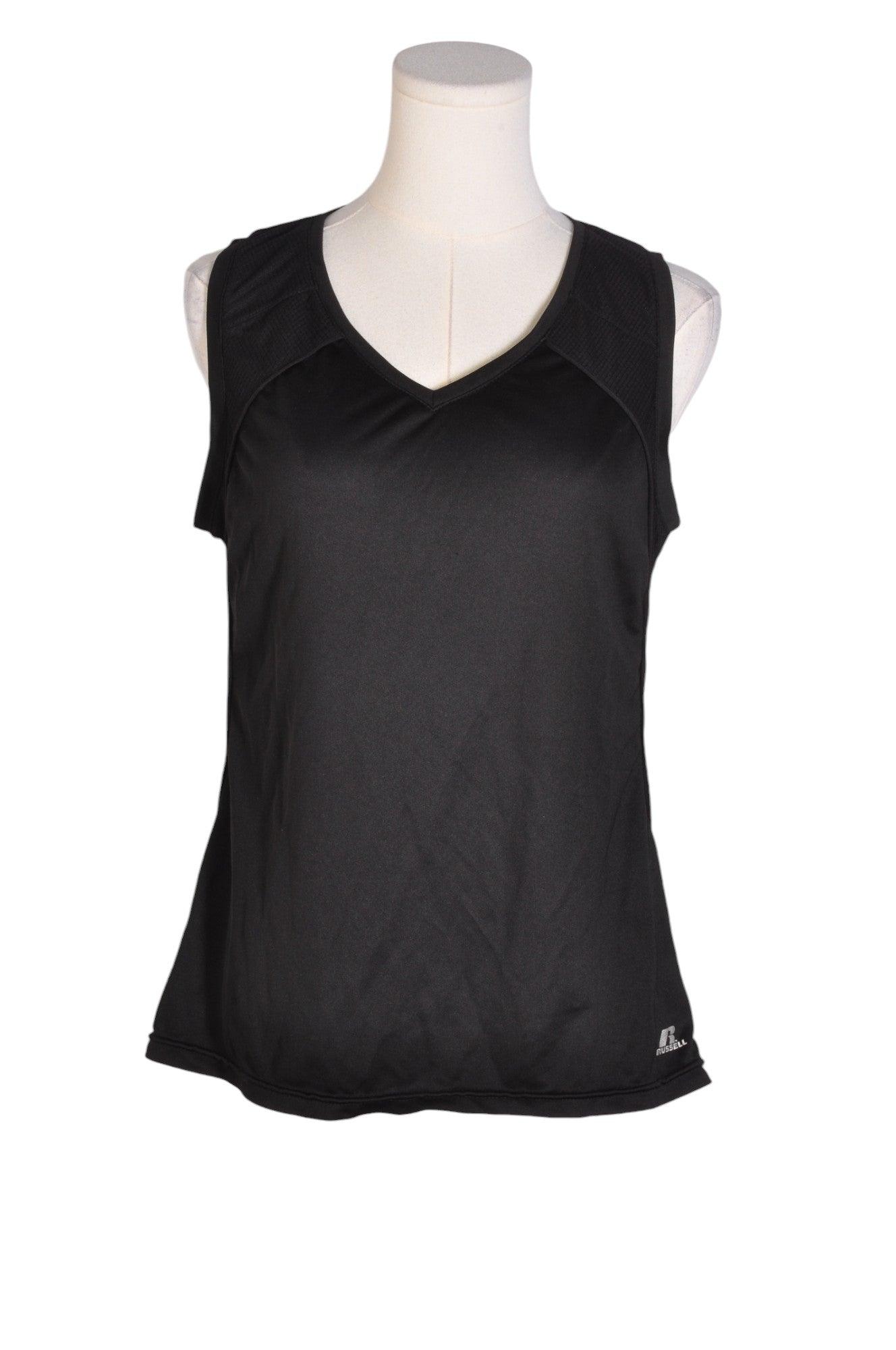 RUSSELL Stylish Women's Black Regular-Fit Tank Tops - Size L