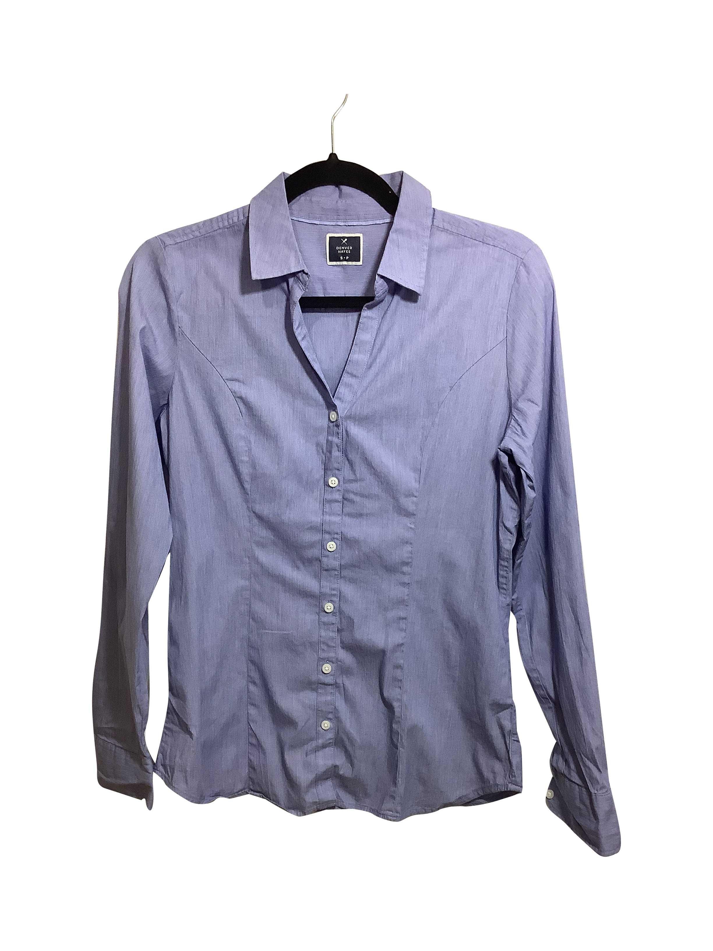DENVER HAYES Stylish Regular Fit Blue Button-down Top - Size S