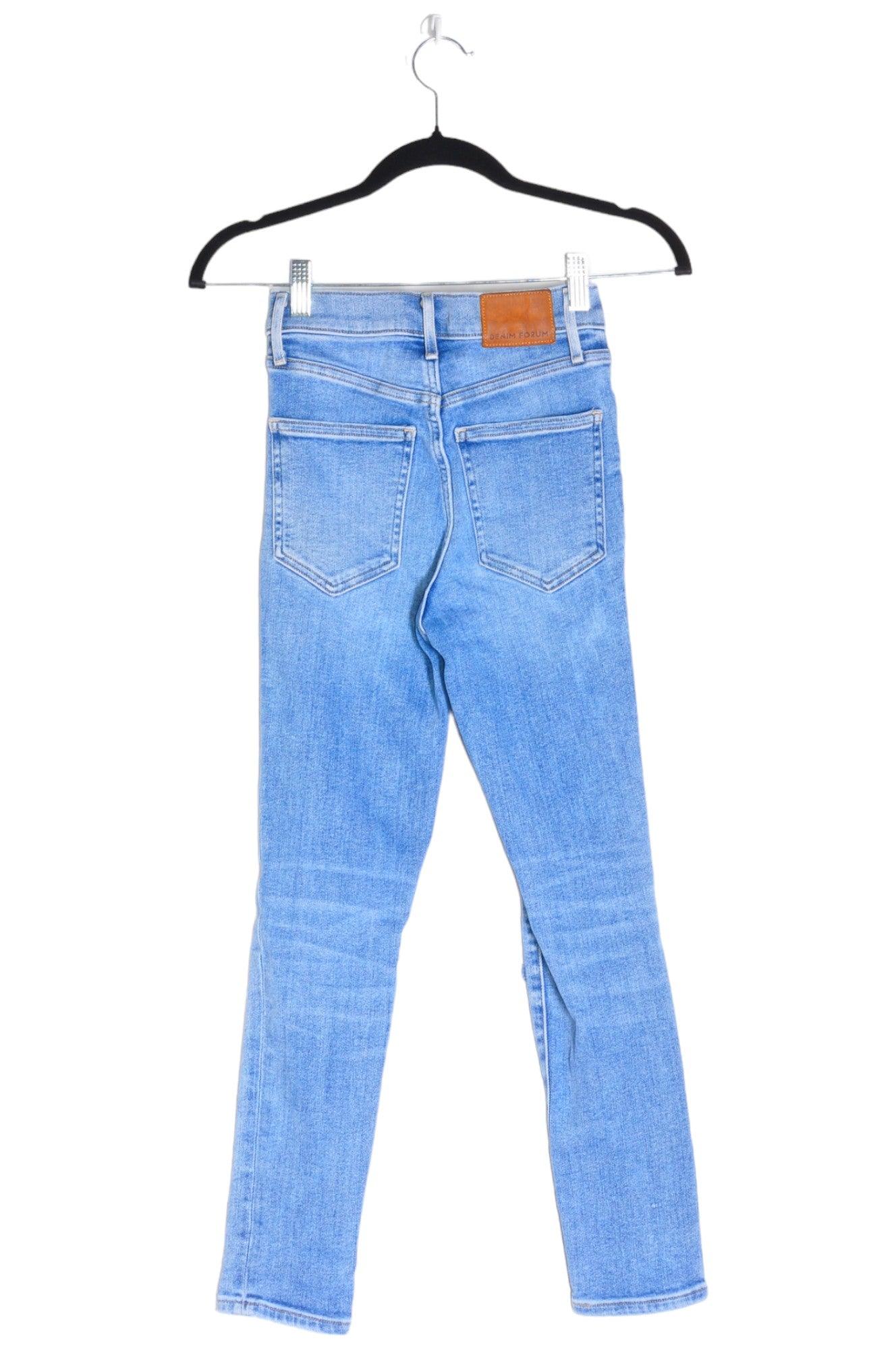 DENIM FORUM Stylish Blue Women's Regular Fit Straight-Legged Second-Hand Jeans - Size 24