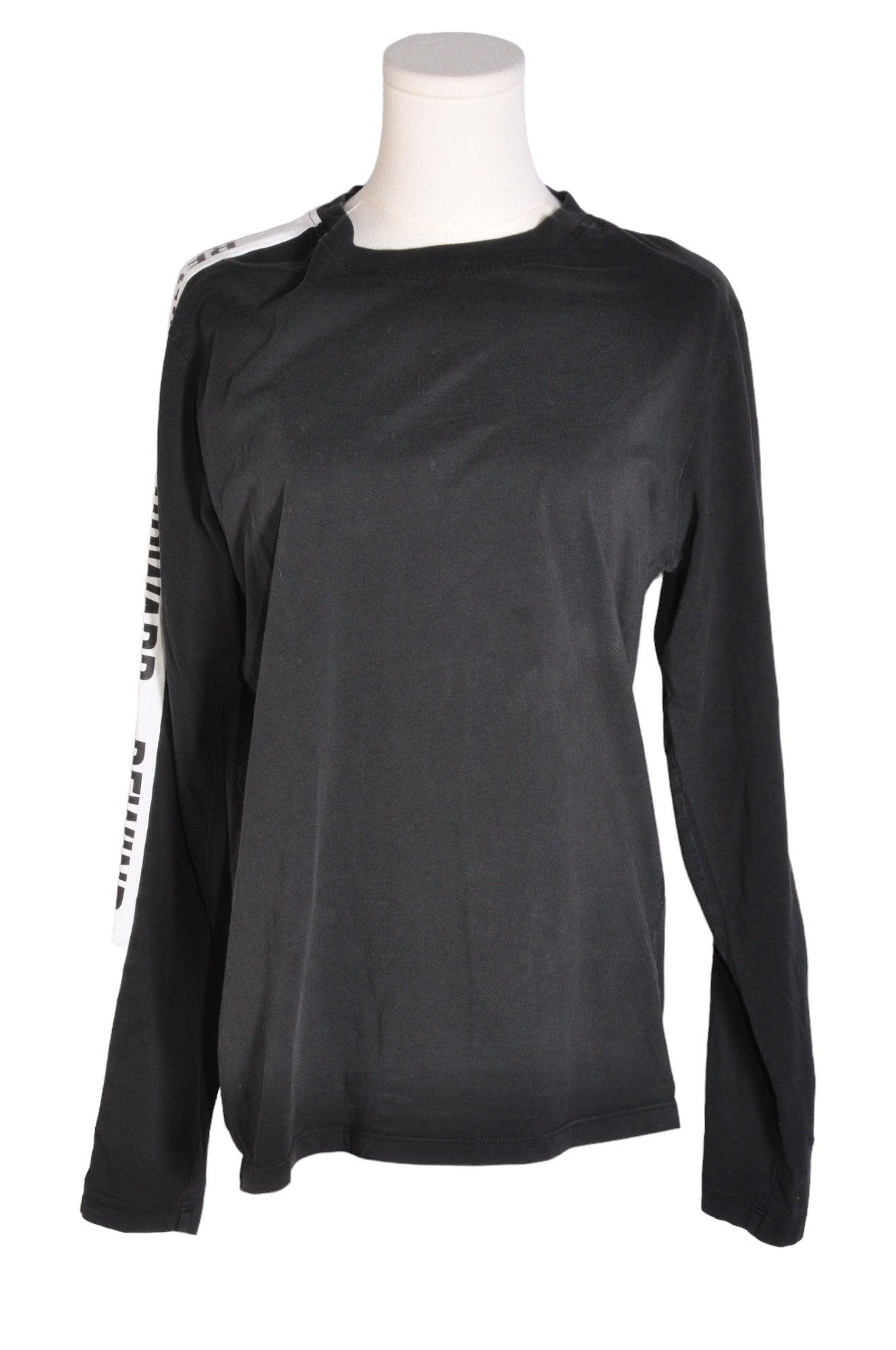 Stylish JACK AND JONES Men's Black Regular Fit Long Sleeve T-Shirt - Size M