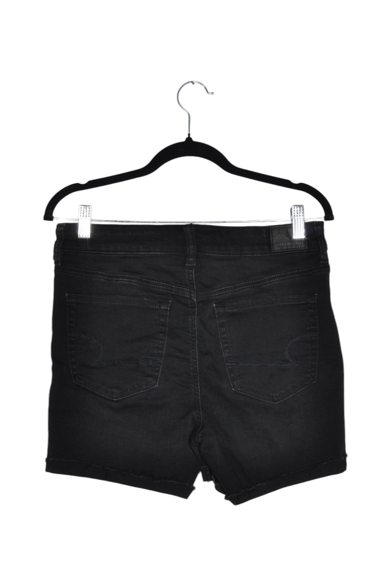 Stylish AMERICAN EAGLE Women's Regular Fit Black Denim Shorts - Size 10