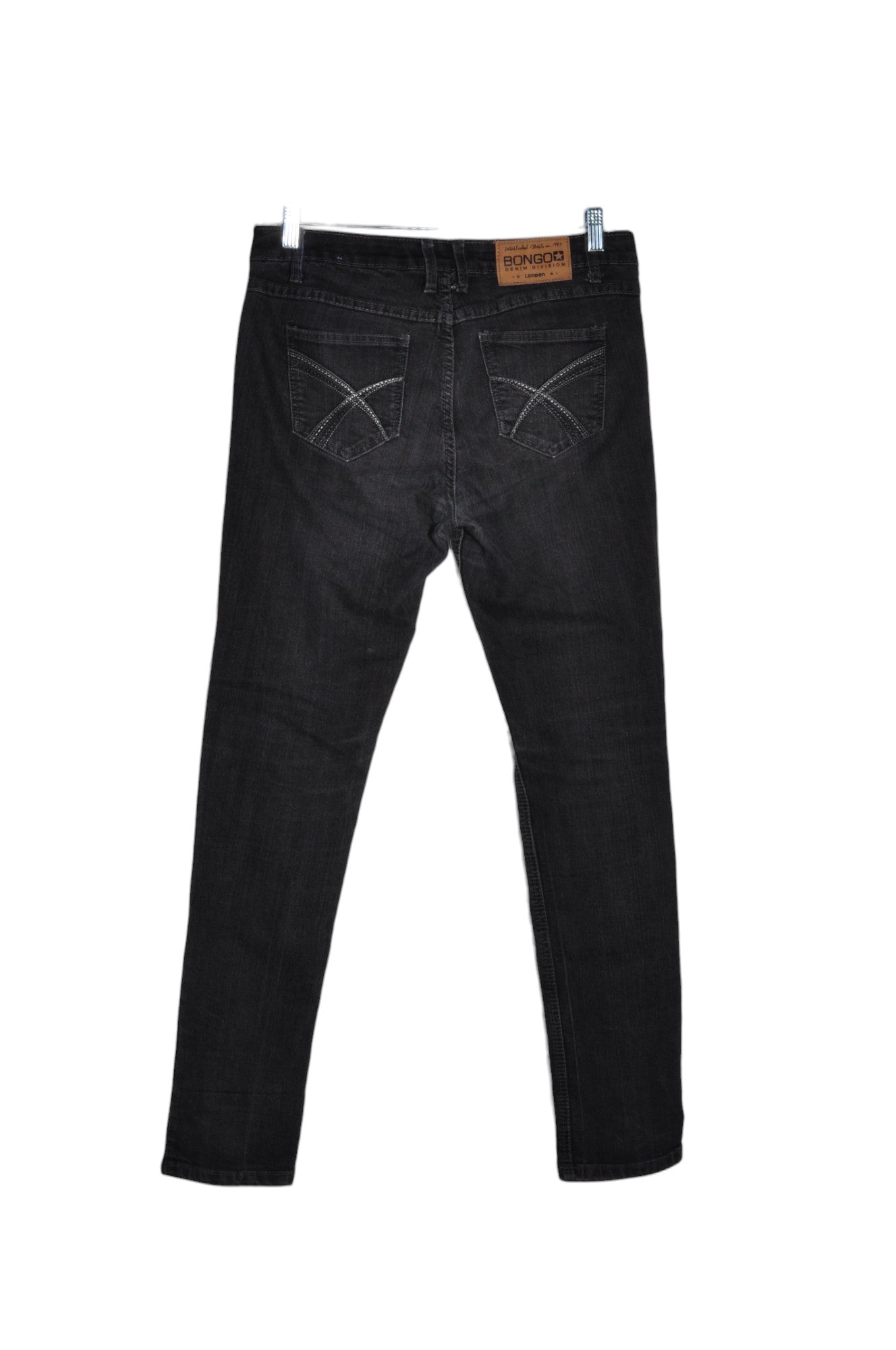 BONGO Stylish Women's Black Straight-Legged Regular Fit Jeans - Size 13