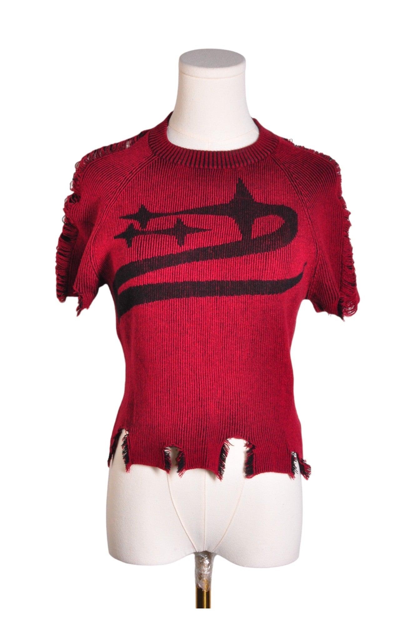 CIDER Second - Hand Women's Regular Fit Red Crop Tops - Size M