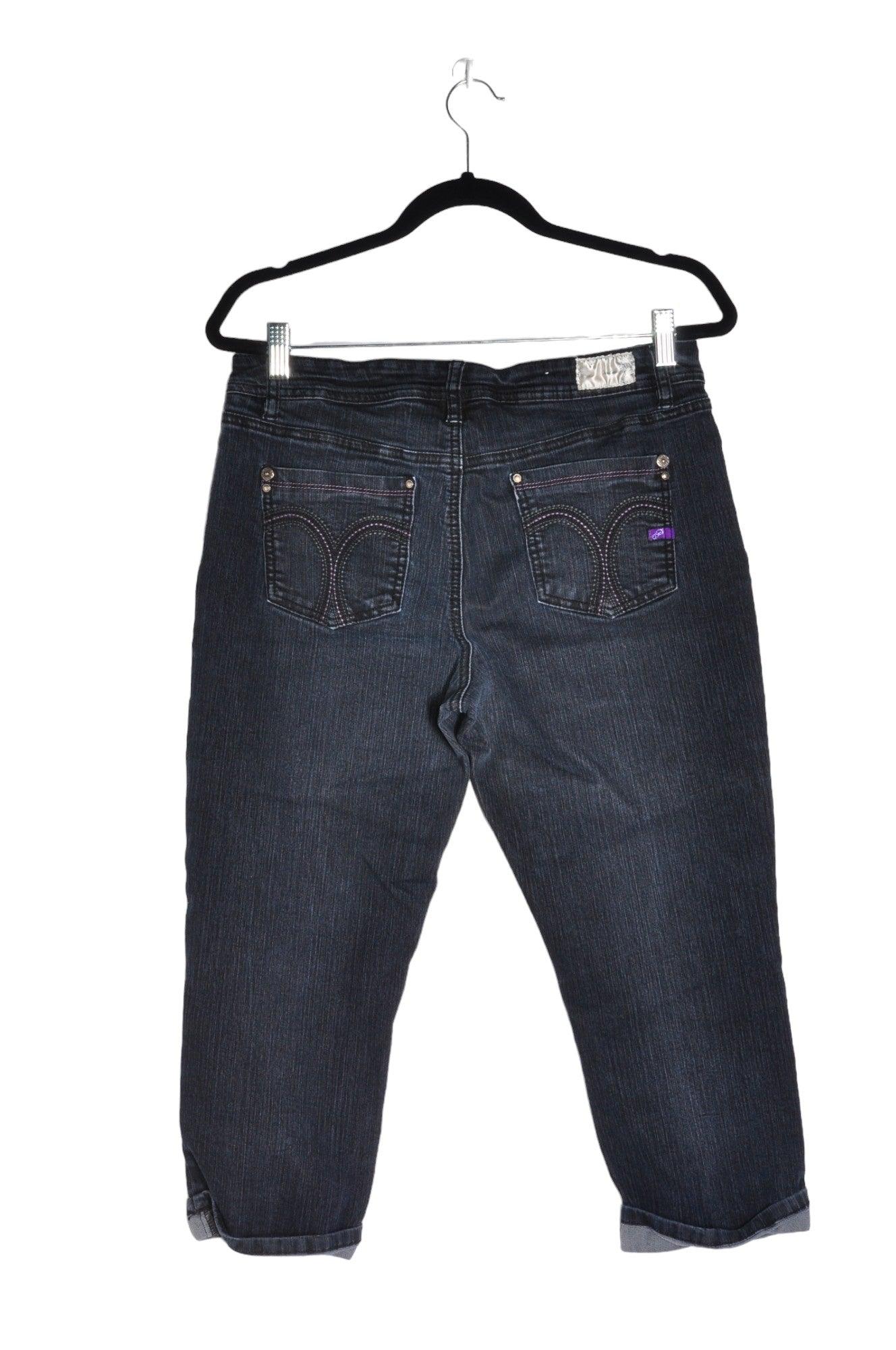 Stylish SANTANA Women's Black Regular Fit Straight-Legged Jeans - Size 10x22