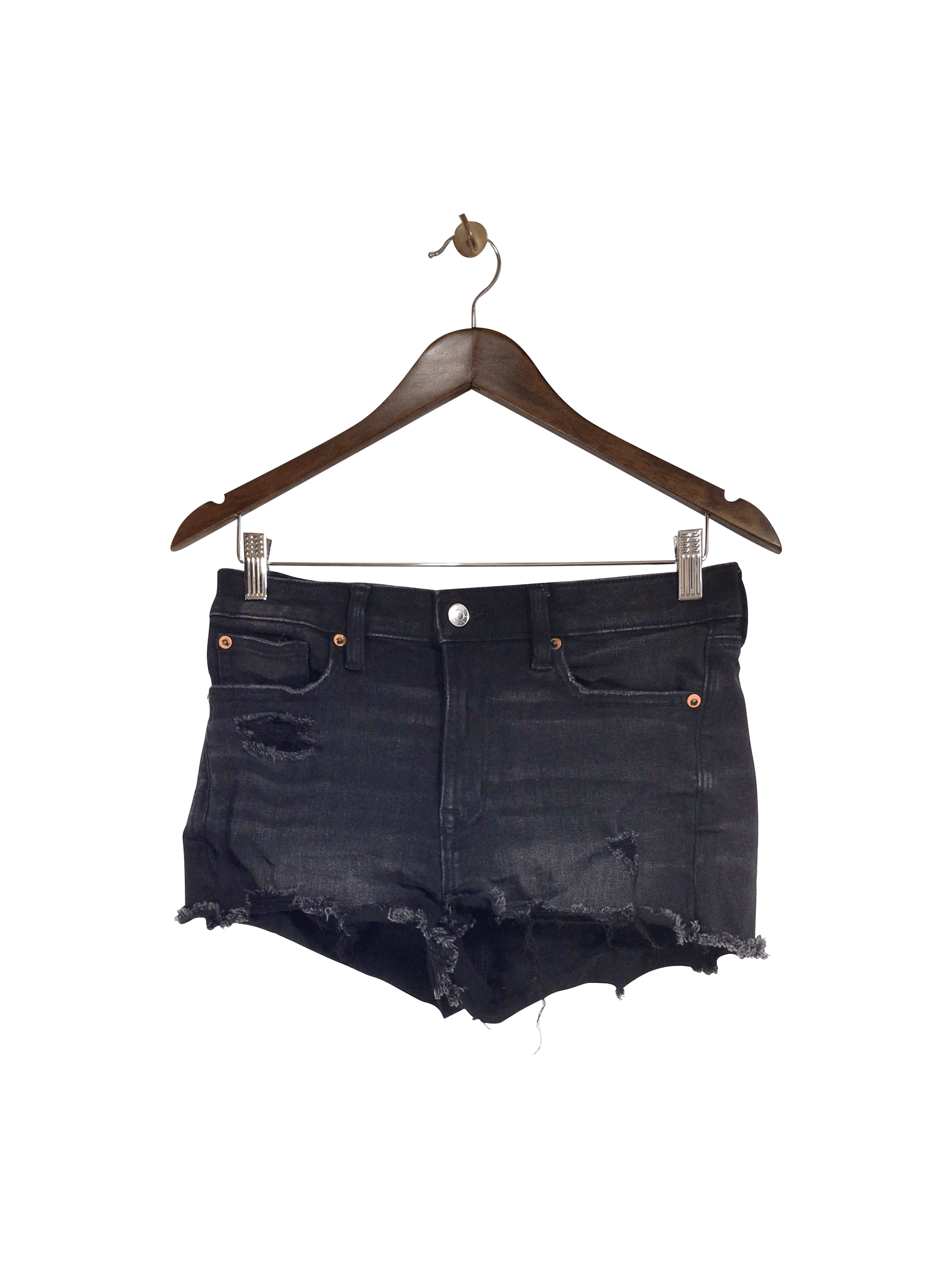 AMERICAN EAGLE Stylish Women's Black Denim Shorts - Regular Fit, Size 6