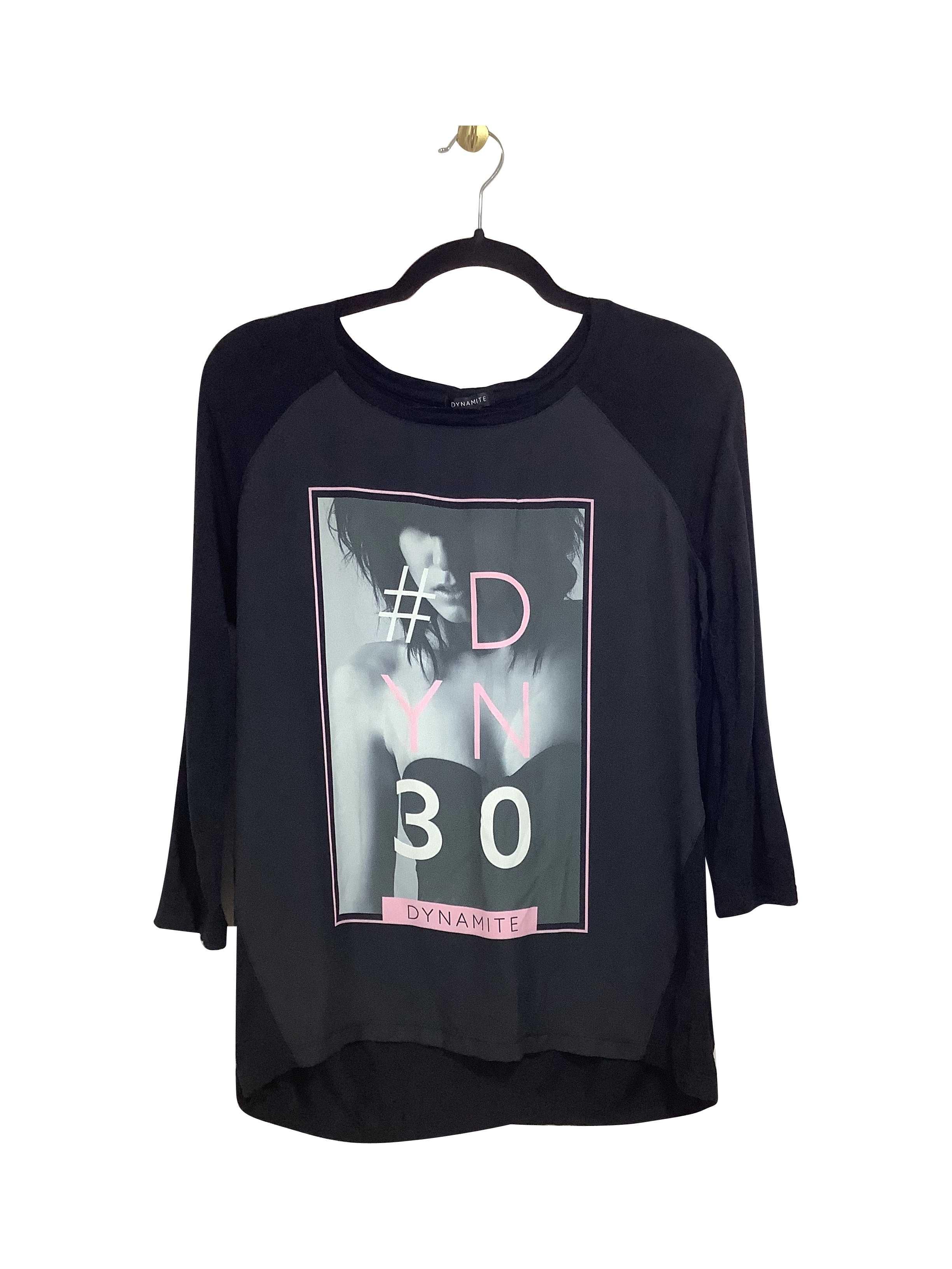 Stylish DYNAMITE Regular Fit Black Long-Sleeve T-shirt - Size XS