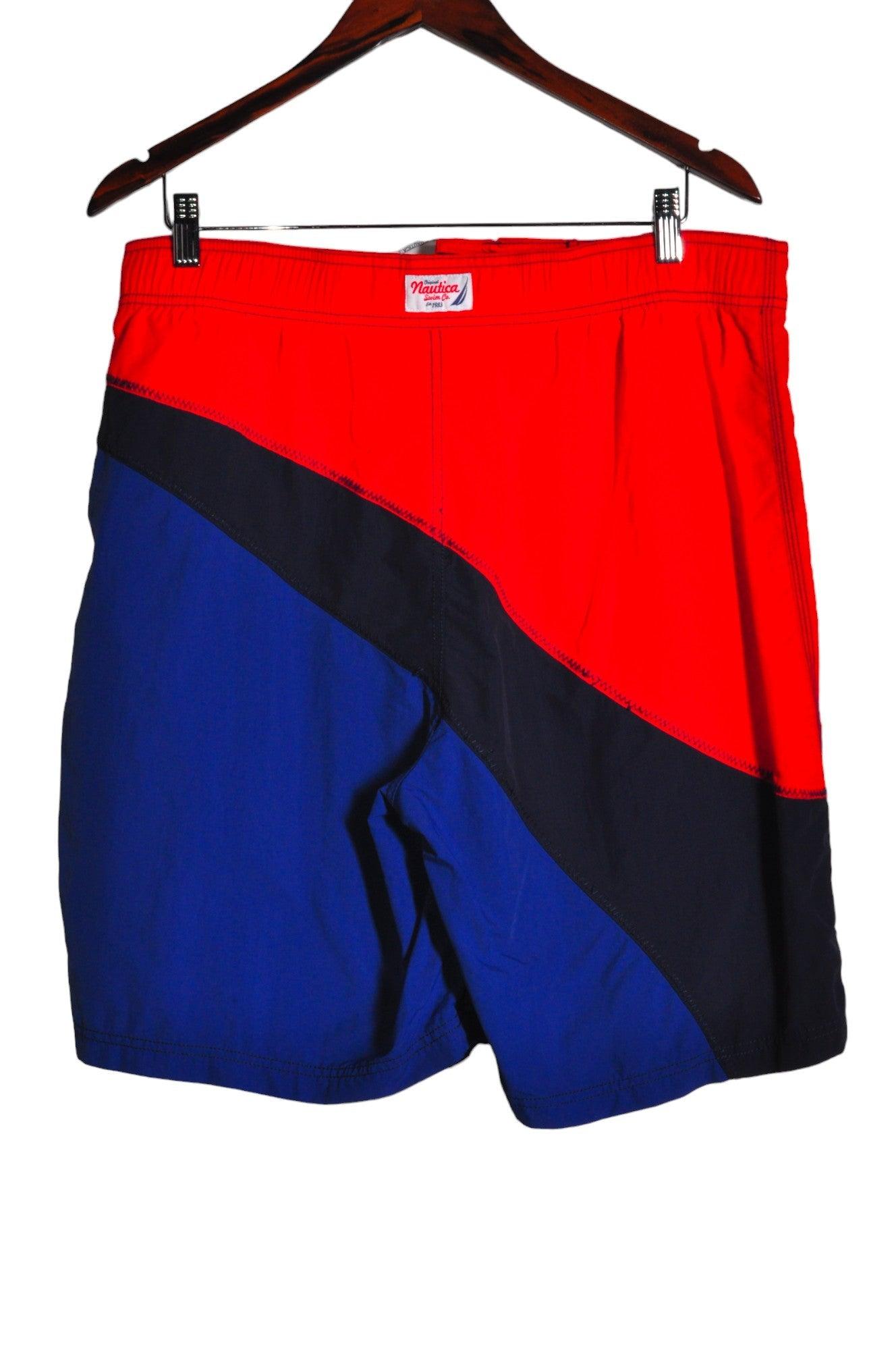 NAUTICA Men's Stylish Classic Red Regular-Fit Shorts - Size L
