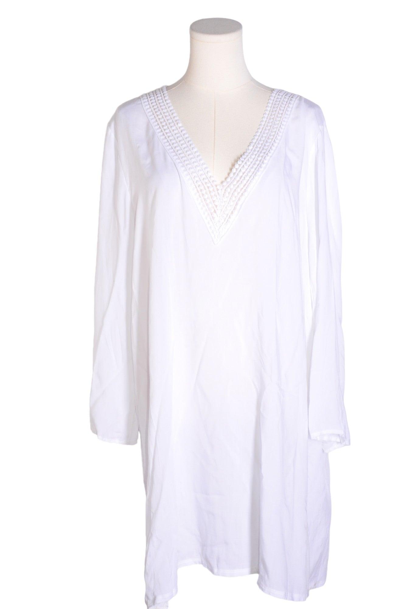 CHRISTINA SWIMWEAR Stylish Women's Drop Waist White Dress in Regular Fit - Size L