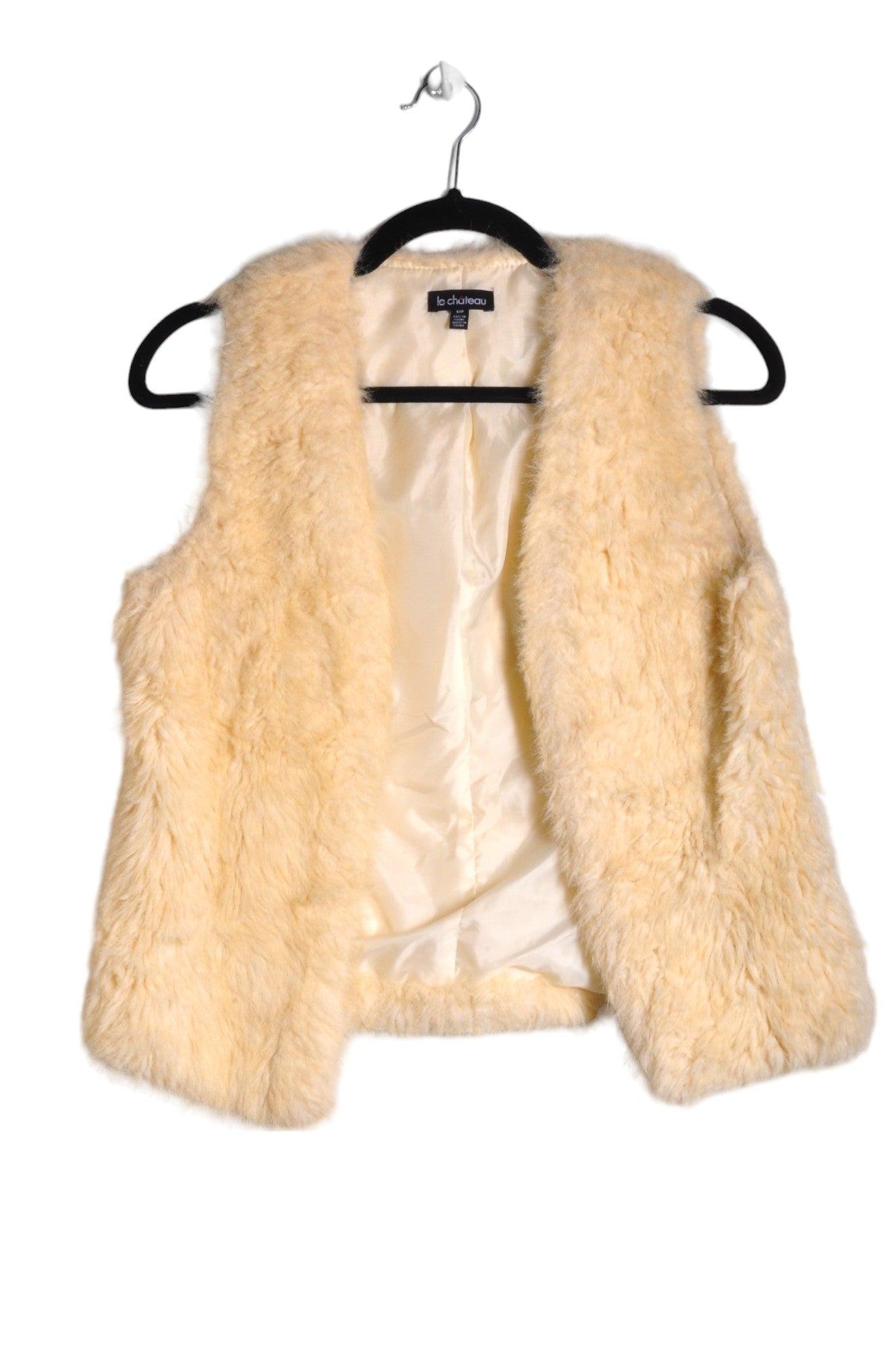 Stylish CHATEAU Second - Hand Women's Beige Regular - Fit Cardigan - Size S