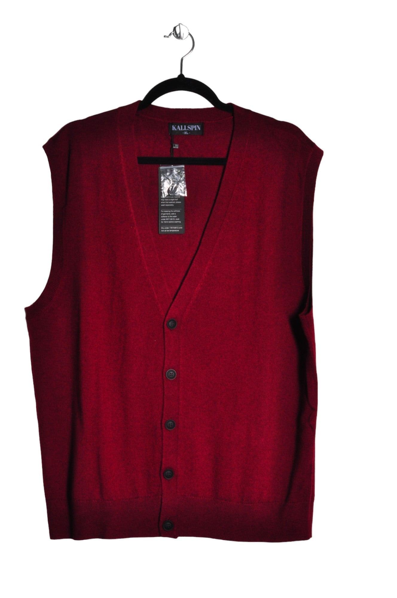 Stylish KALLSPIN Men's Red Regular Fit Cardigan - XL