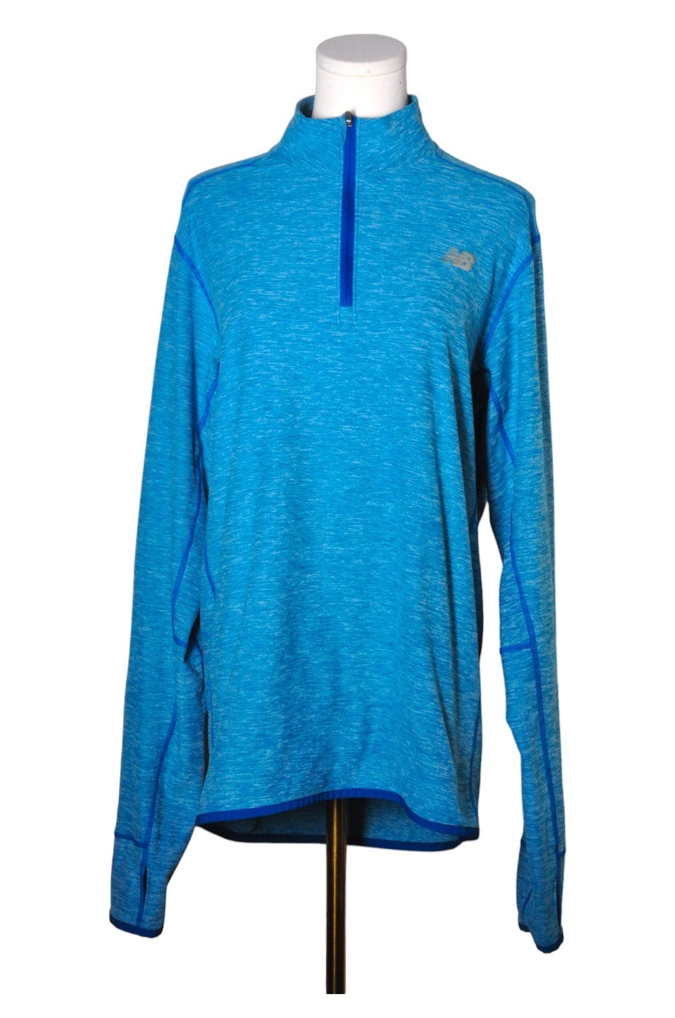 NEW BALANCE Women's Blue Regular Fit M Size Activewear Tops - Ideal for Fitness Enthusiasts