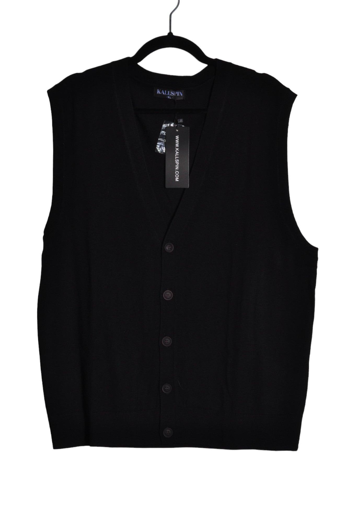 Stylish KALLSPIN Women's Regular Fit Sleeveless Crew Neck Black T-Shirt - XL