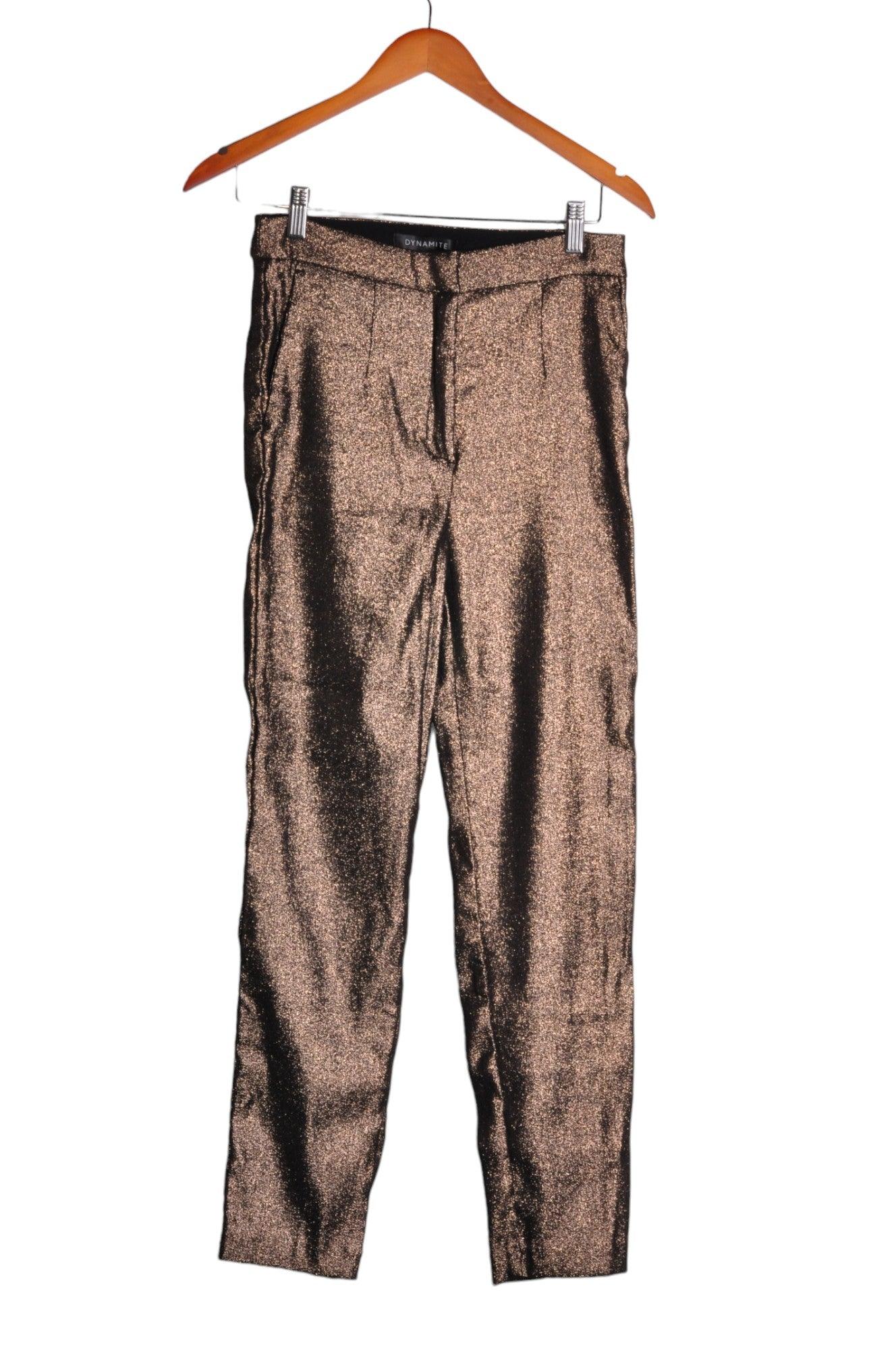 DYNAMITE Stylish Second - Hand Women's Regular Fit Brown Work Pants - Size 6