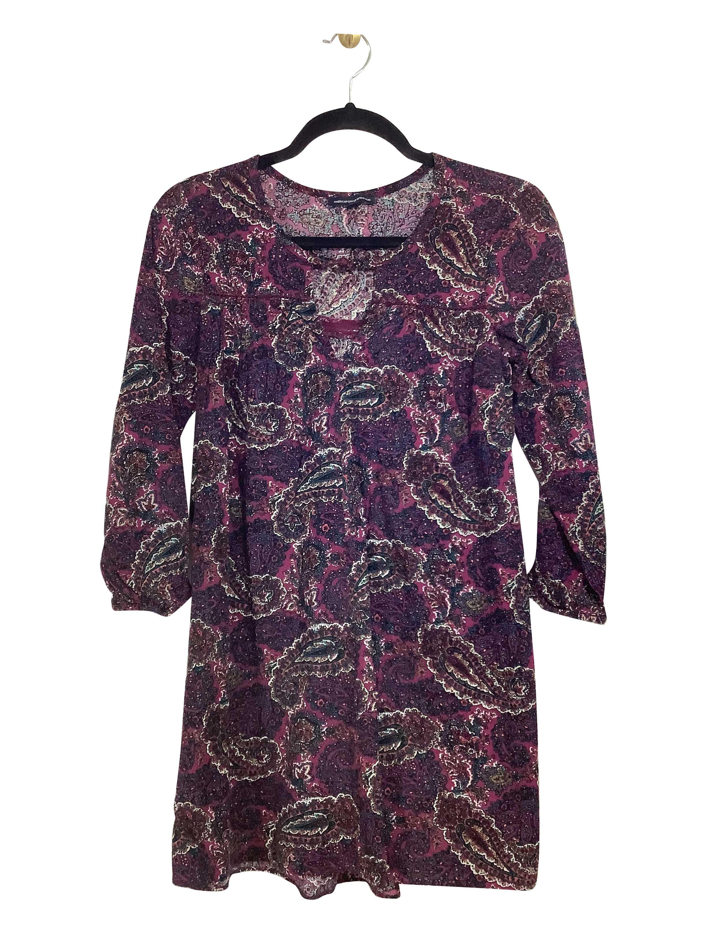 Stylish AMERICAN EAGLE Regular Fit Purple Mini Dress - Size XS