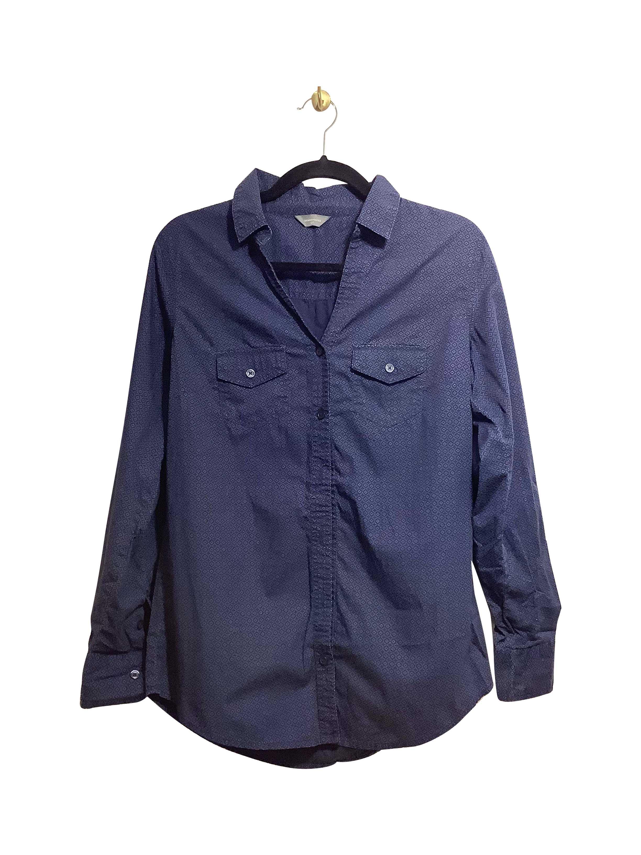 DENVER HAYES Stylish Regular Fit Blue Button-down Top - Size S