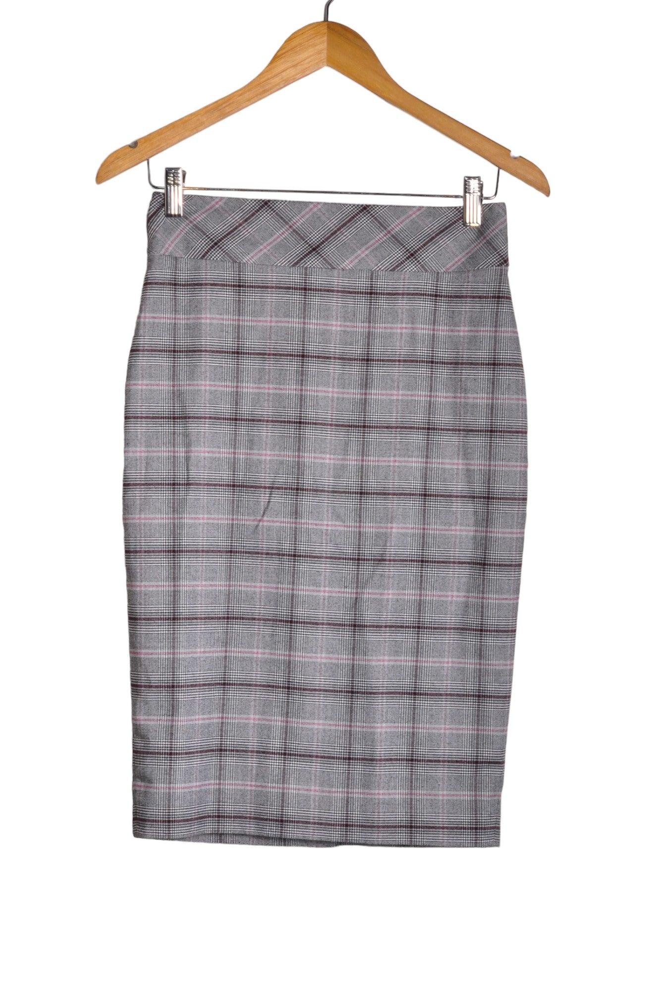 CHATEAU Stylish Women's Gray Regular-Fit Pencil Skirt - Size 0