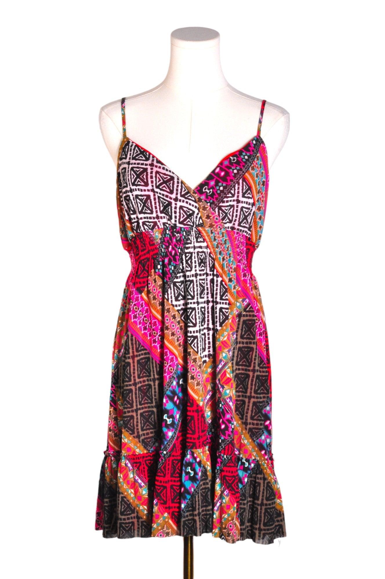 KISMET Stylish Women's Pink Regular Fit Shift Dress - Size L
