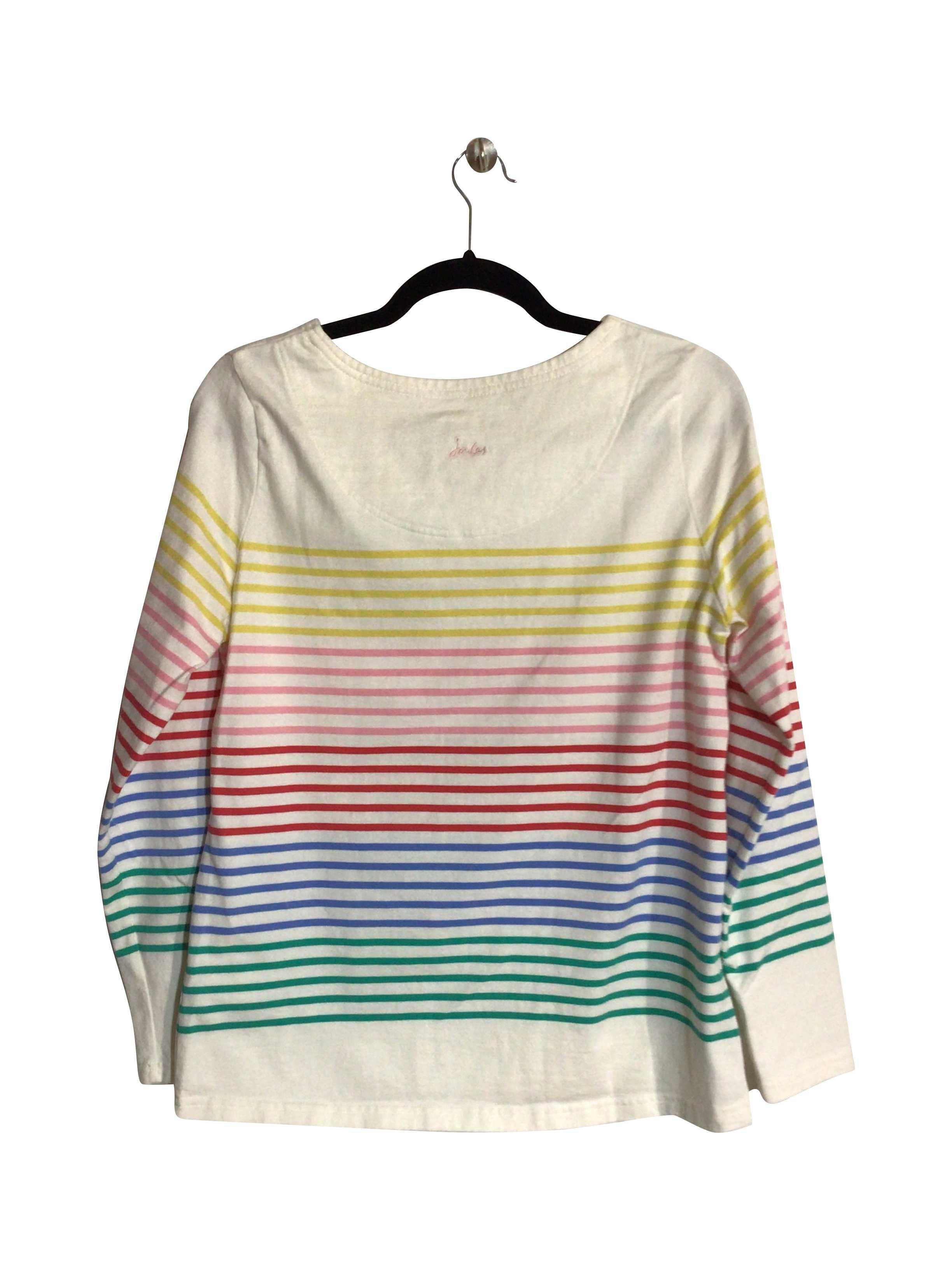 JOULES Classic Regular Fit White Long-Sleeved Crew Neck T-Shirt - Size M