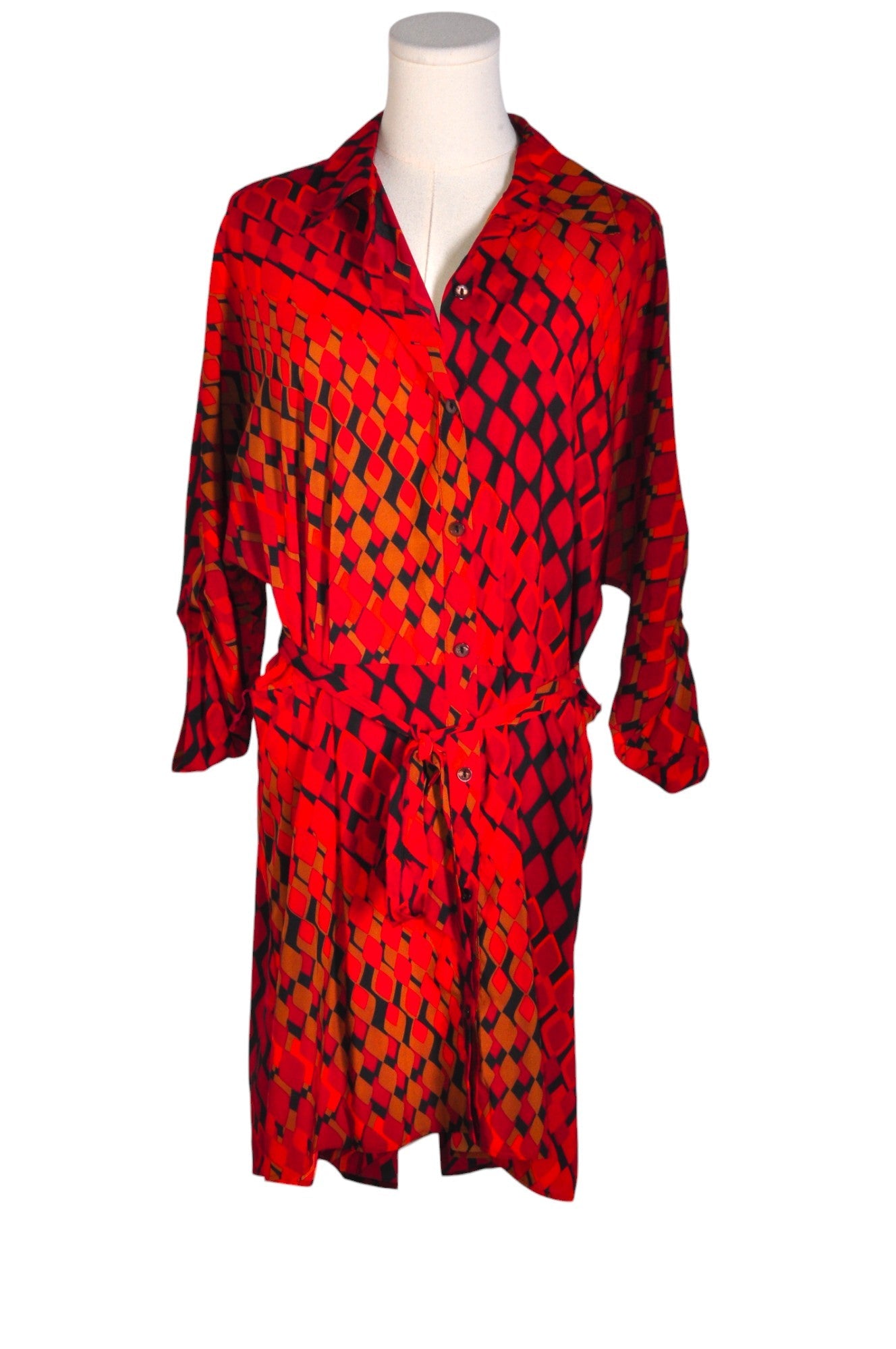 Stylish CHATEAU Red Women's Wrap Dress - Regular Fit, Size XL