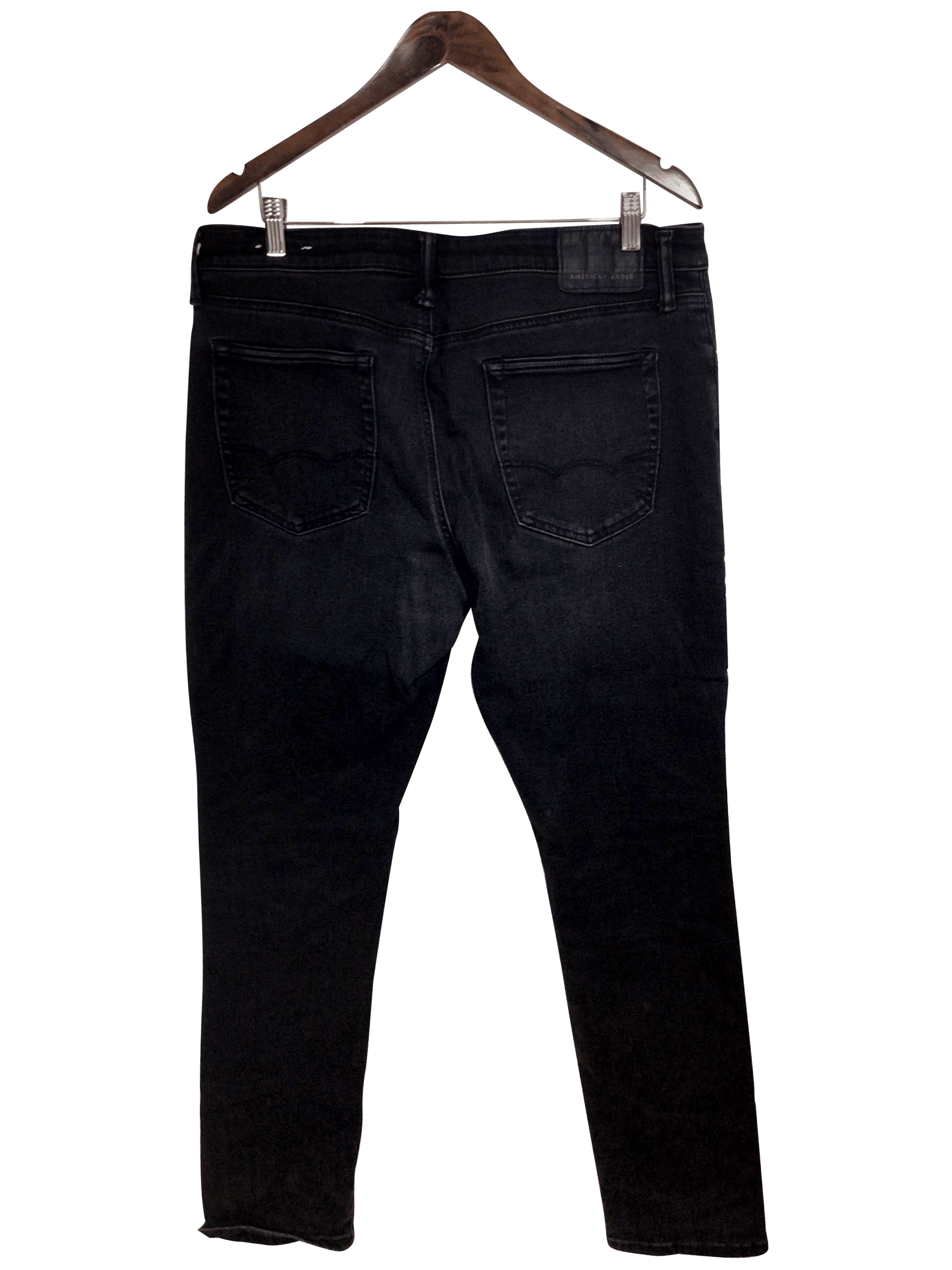 Stylish AMERICAN EAGLE Black Regular-fit Straight-legged Jeans - Size 36x32