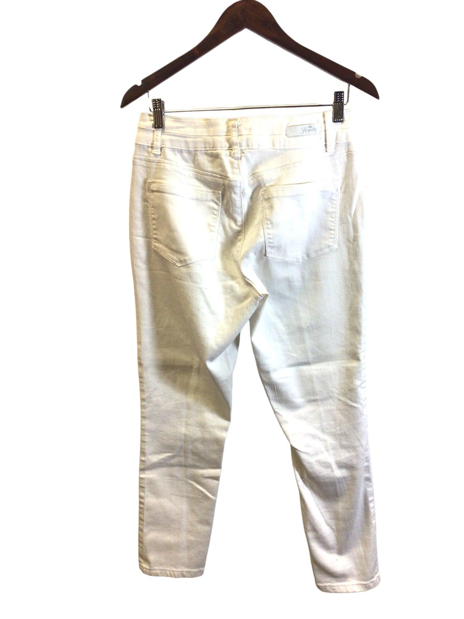 ROYALTY FOR ME Women's Stunning White Regular-Fit Straight-Legged Jeans - Size 8