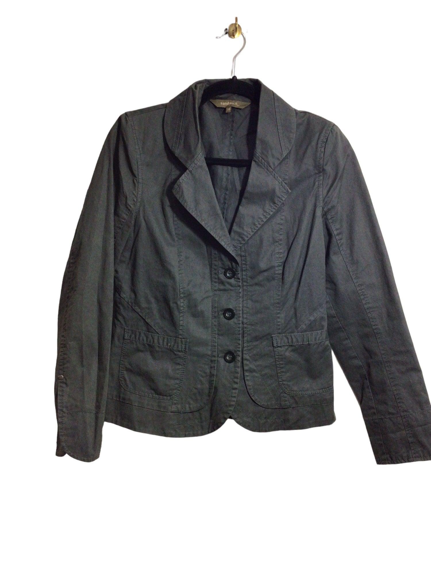 Stylish Second - Hand SANDWICH Regular - Fit Black Blazer Size 36