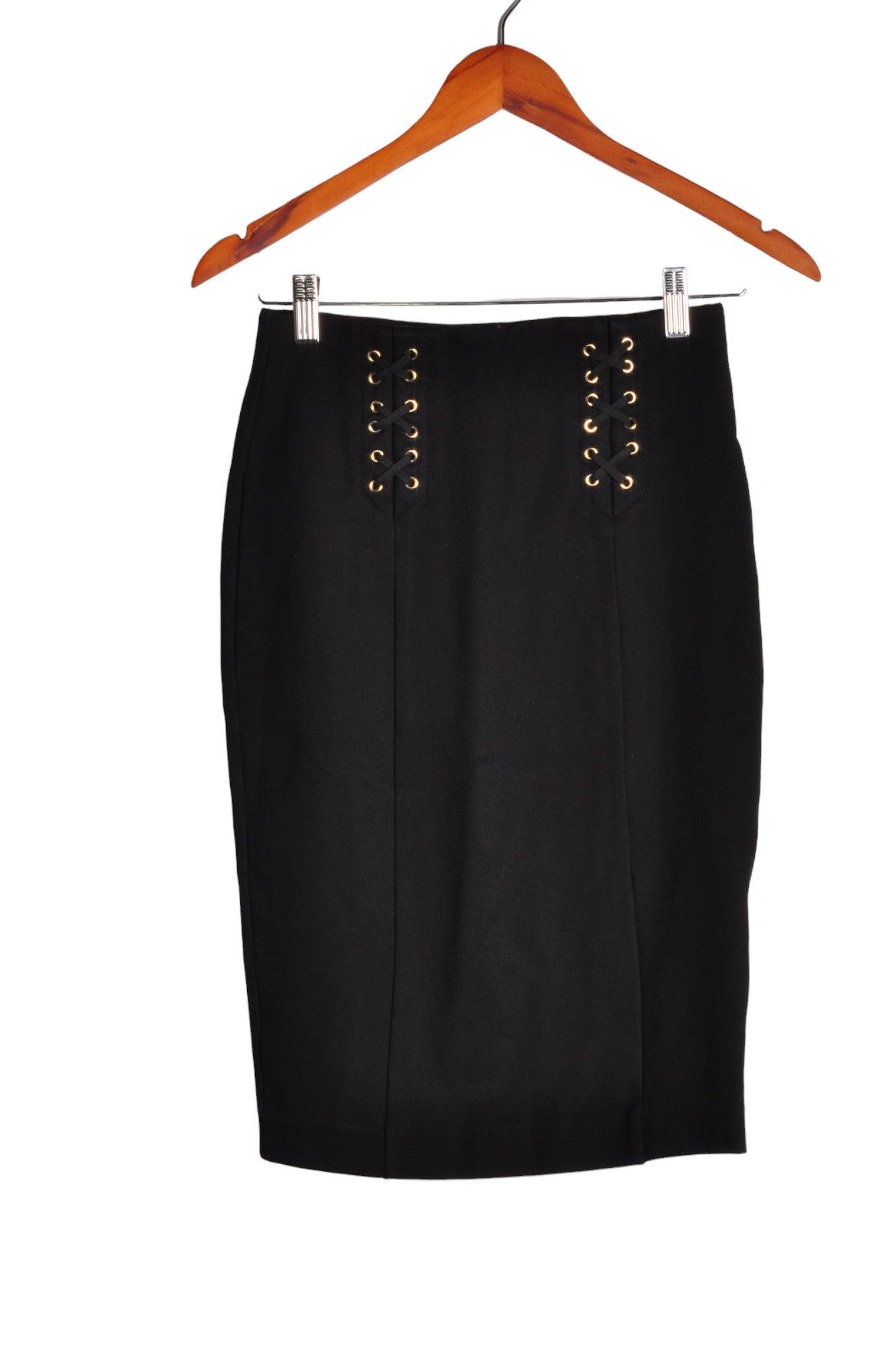 CHATEAU Stylish Women's Regular-Fit Black Pencil Skirt - Size 0
