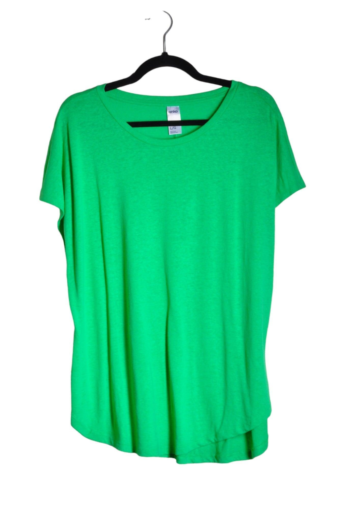 ANKO Stylish Green Regular-Fit Women's T-Shirt - Size L