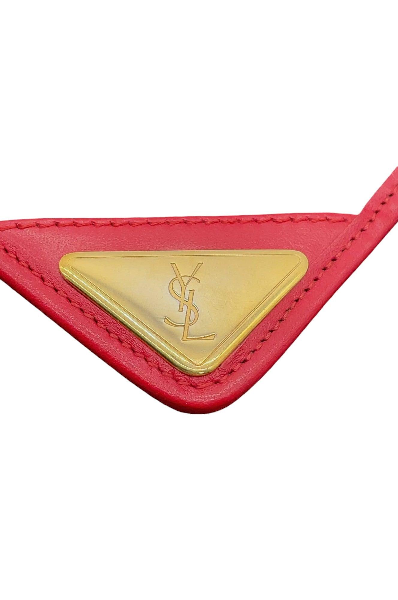 Saint Laurent Gray/Red Pochette NS080768 Stylish Shoulder Bag