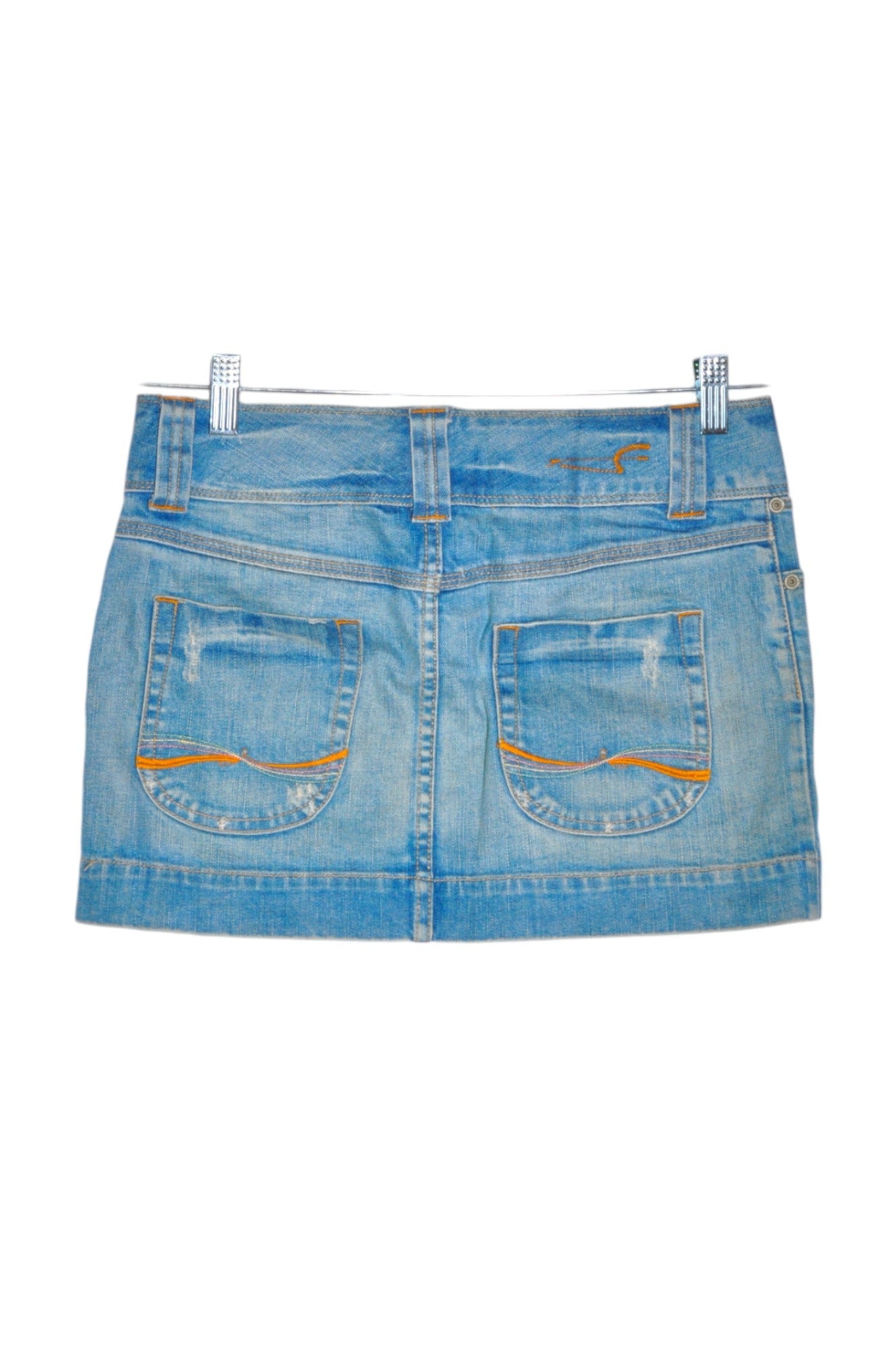 Stylish AMERICAN EAGLE Women's Blue Denim Skirts with Regular Fit - Size 0