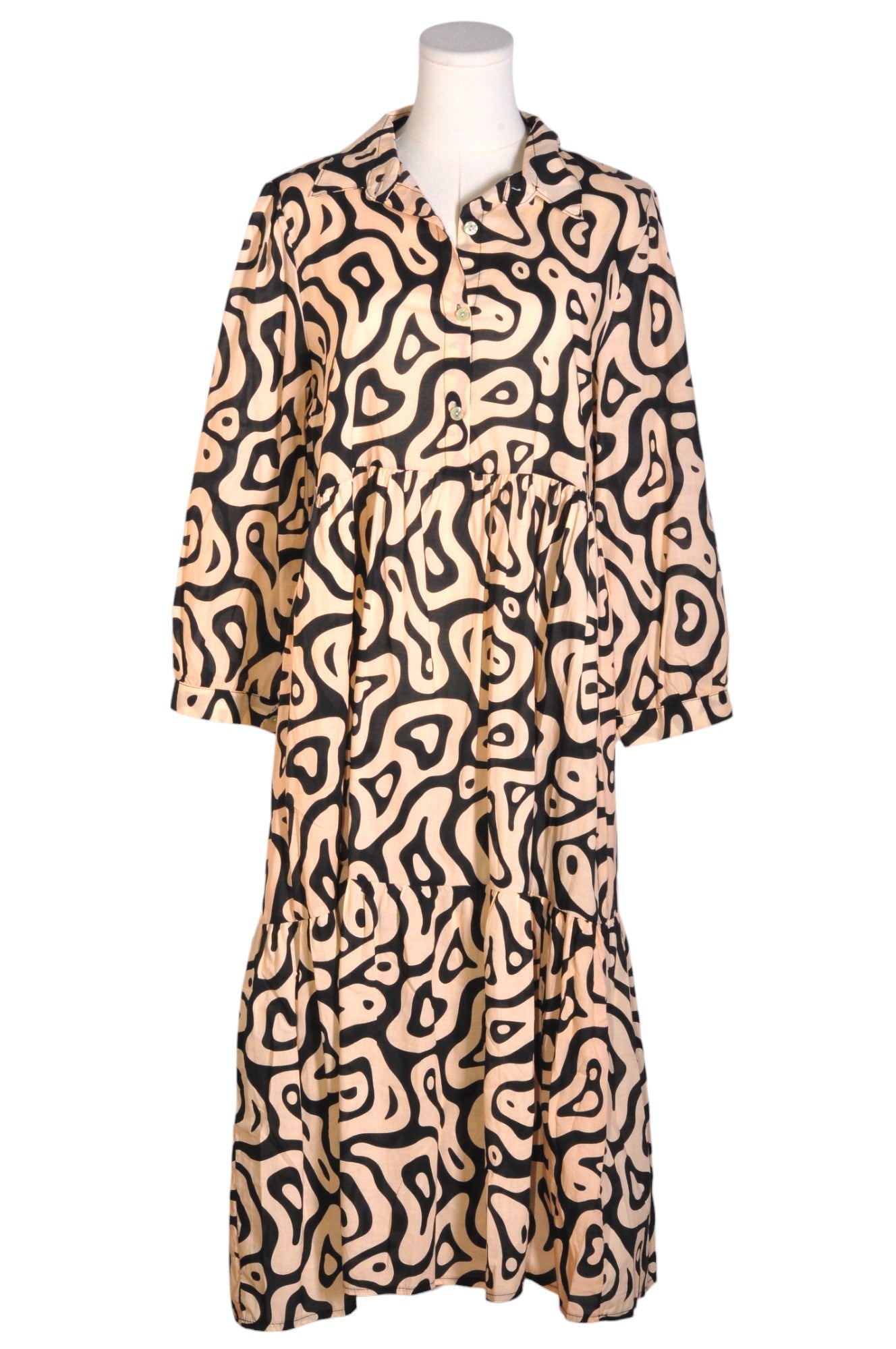 NICCI Stylish Women's A-Line Regular Fit Beige Dress - Size 17