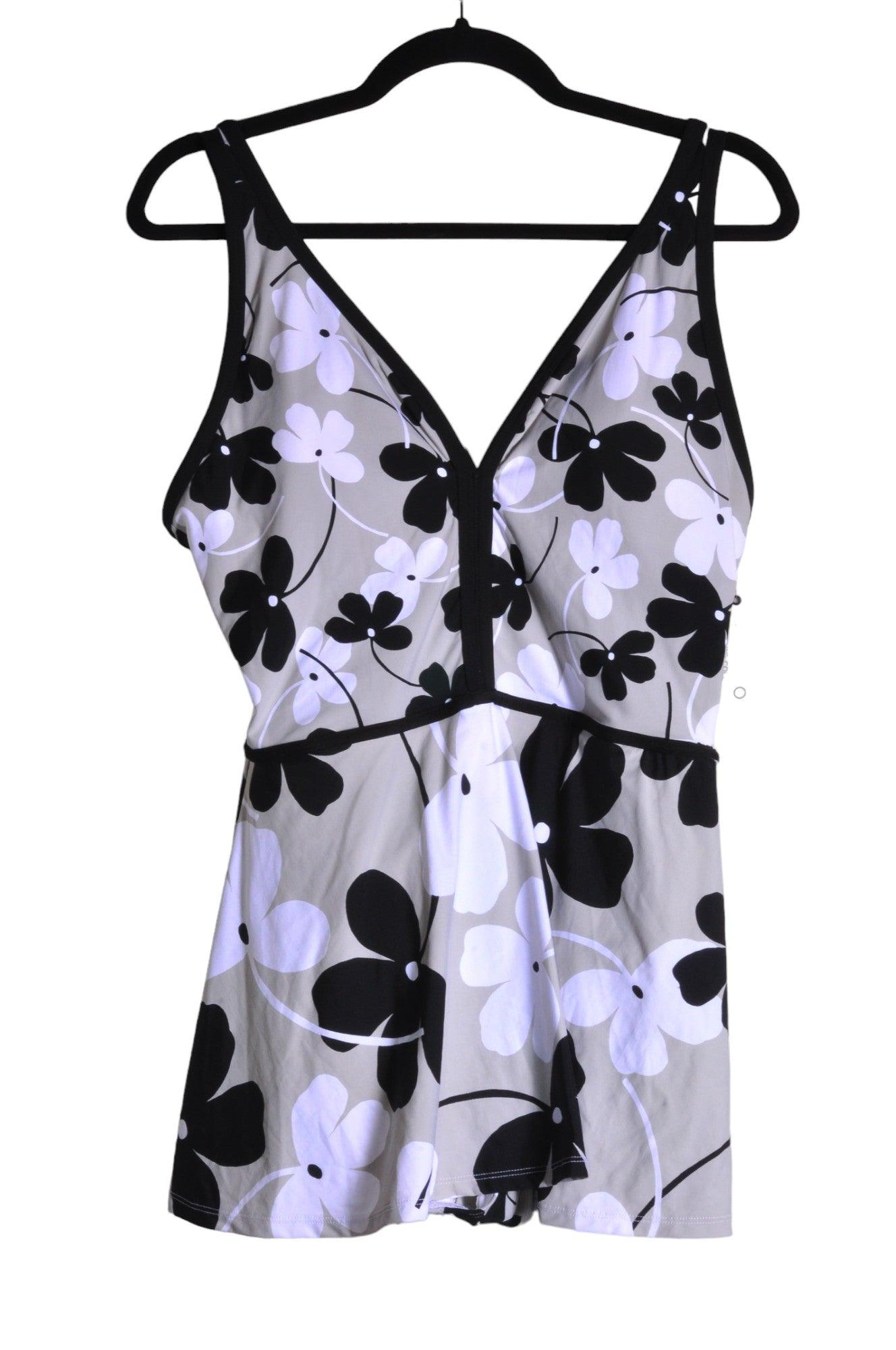ANNE COLE Women's Stylish Regular-Fit White Tankinis - Size 14